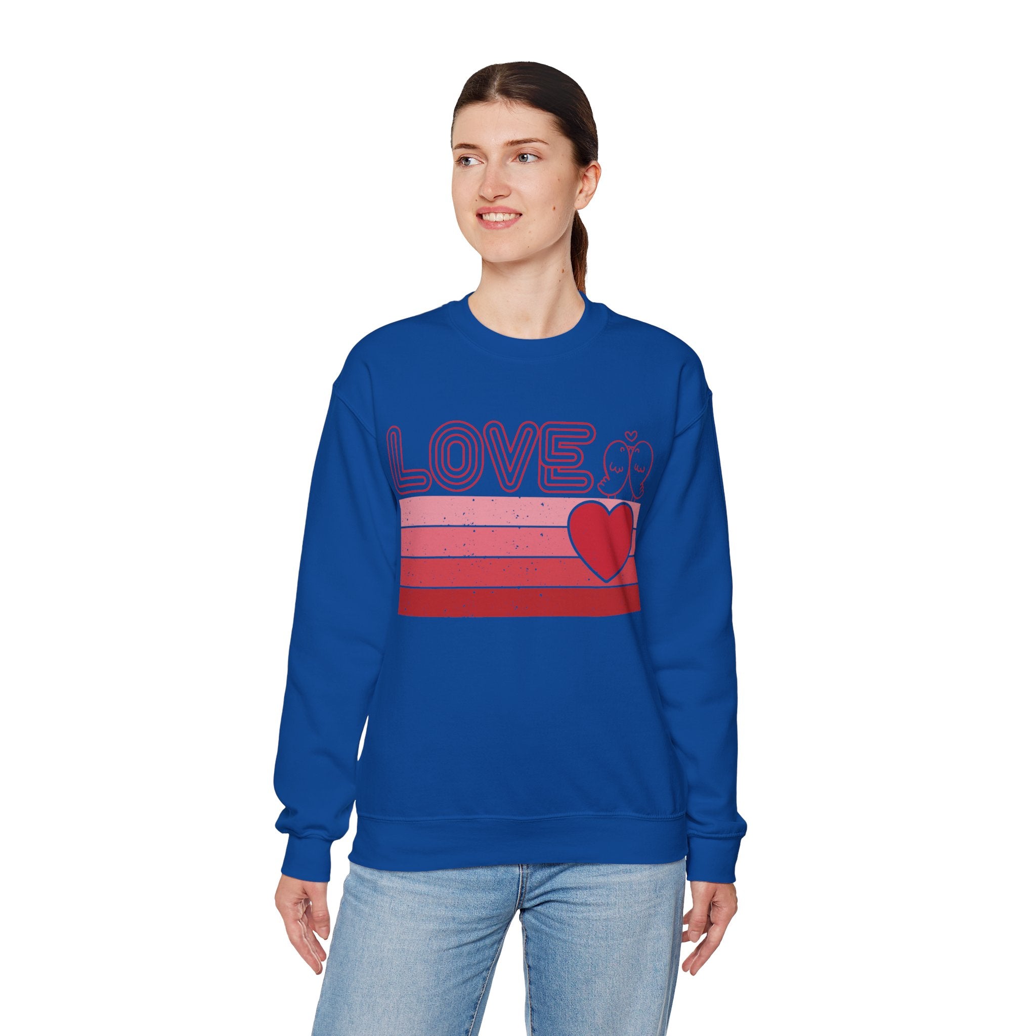 Retro Love Valentines Day Sweatshirt, Valentines Day Shirts For Woman, Heart Shirt, Cute Valentine Shirt, Valentines Day Gift, Valentines Gift