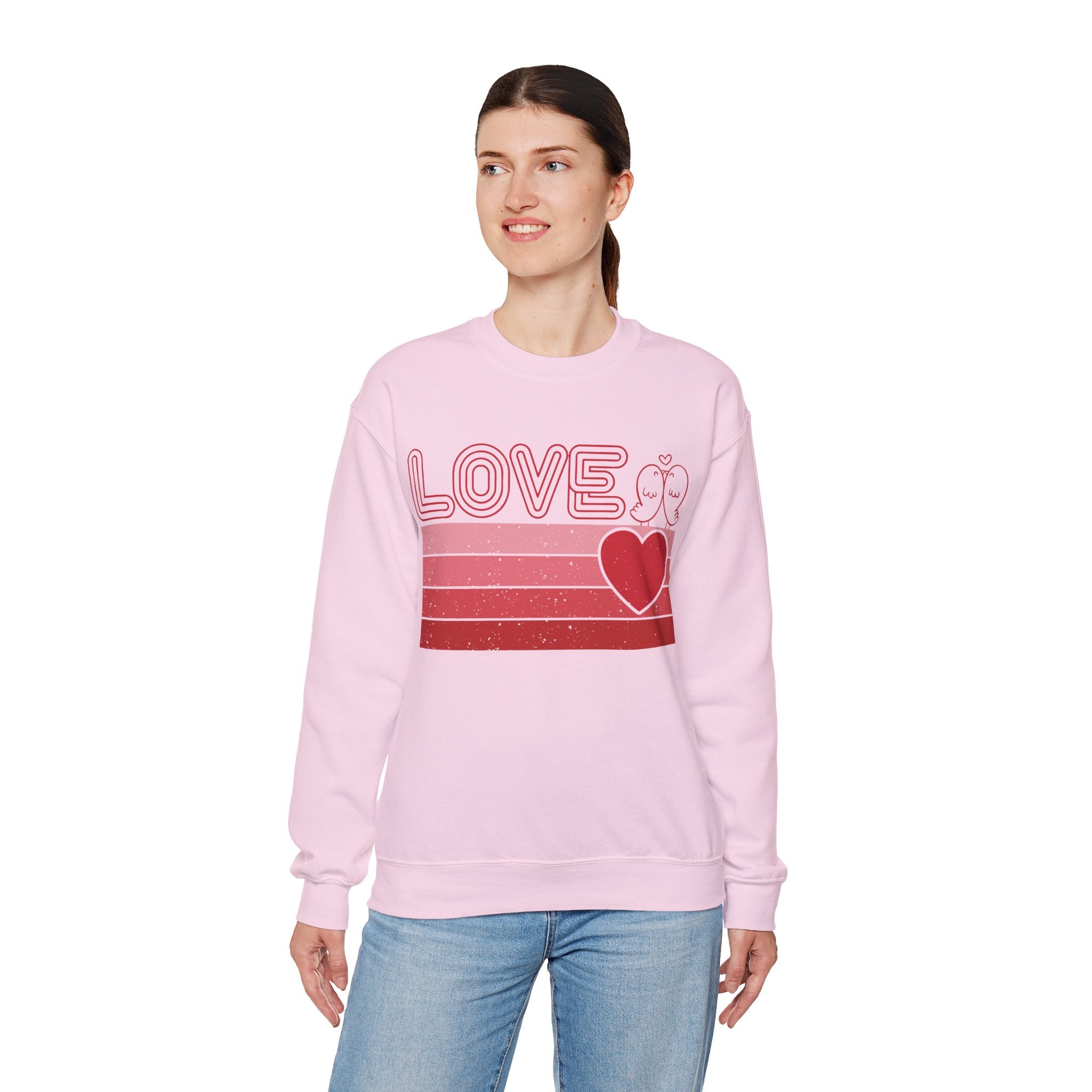 Retro Love Valentines Day Sweatshirt, Valentines Day Shirts For Woman, Heart Shirt, Cute Valentine Shirt, Valentines Day Gift, Valentines Gift