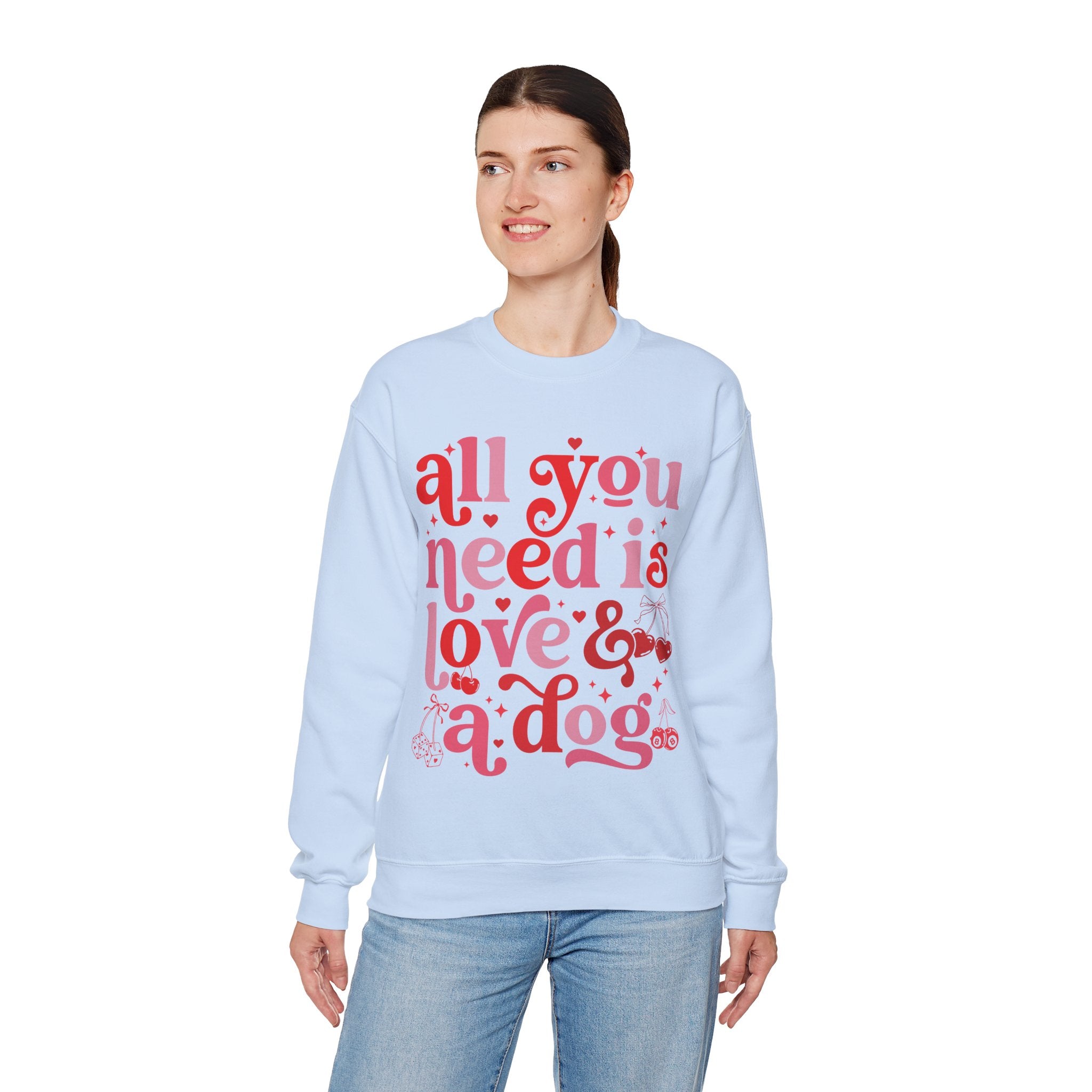 Dog Mom Sweatshirt Valentines, All You Need Is Love Sweatshirt, Womens Dog Lover Shirt, Dog Mama Sweatshirt, All You Need Is Love and a Dog