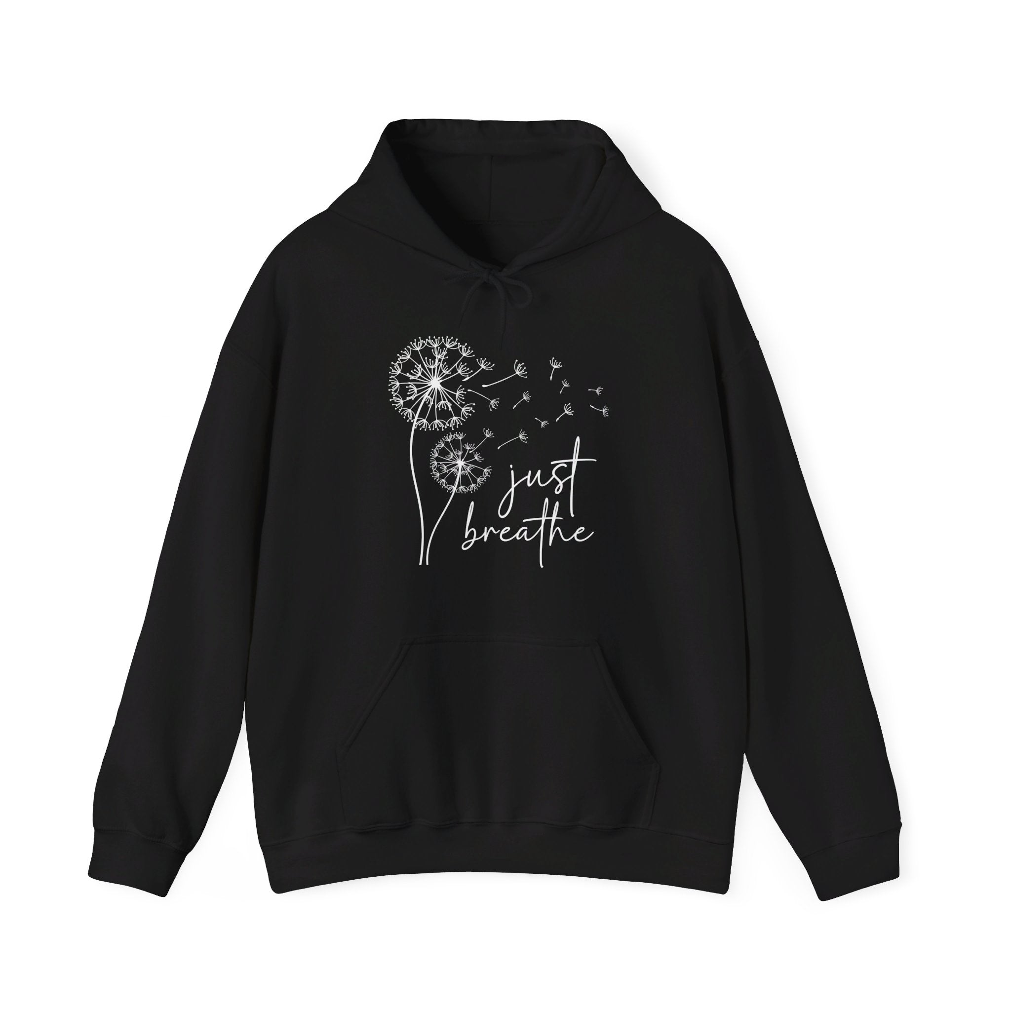 Just Breathe Hoodie, Blowing Dandelion Hoodie, Motivational Hoodie, Mental Health Hoodie, Yoga Sweater, Positive Clothing