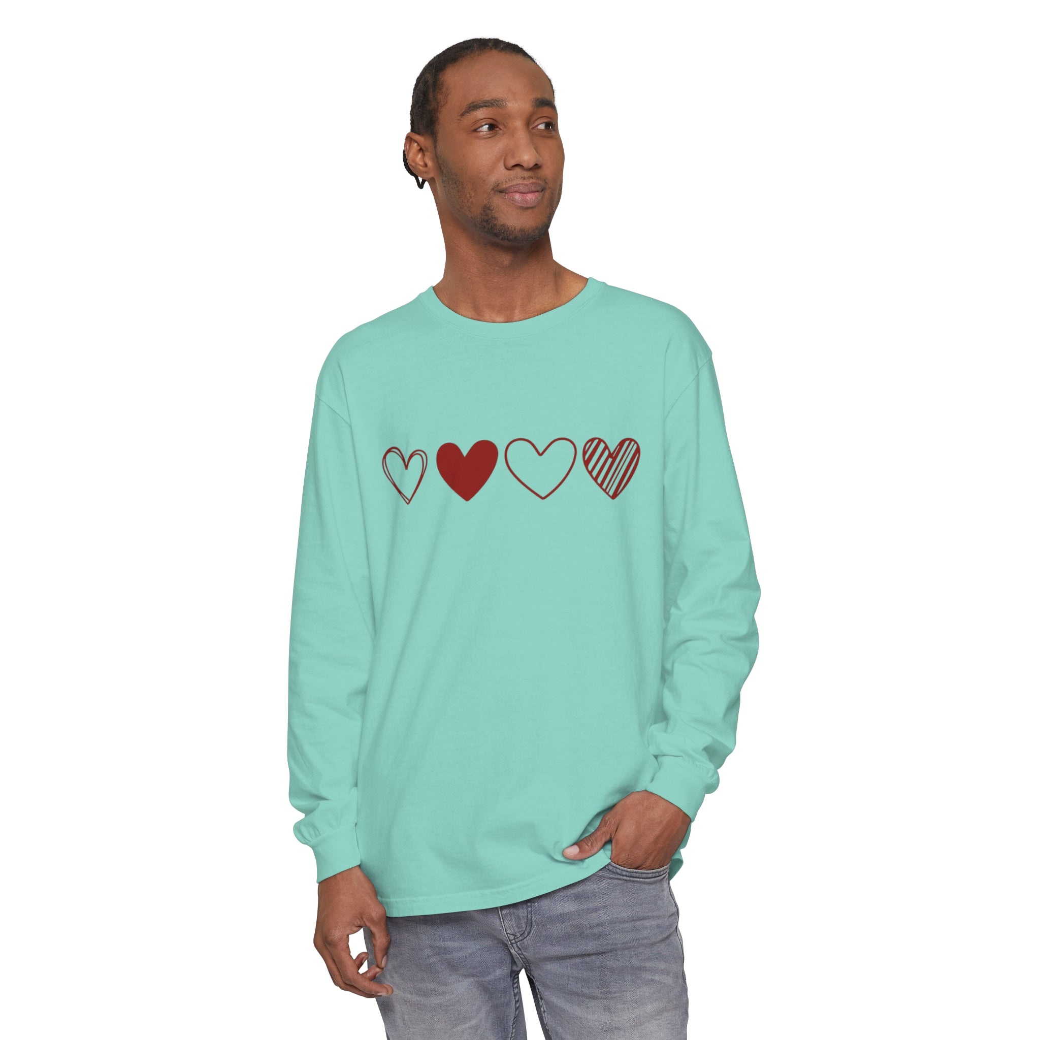 Heart Long Sleeve T-Shirt, Valentines Day Sweatshirt, Couple Gift Long Sleeve Shirt, Valentines Day Shirt, Heart Gift for Women, Valentine