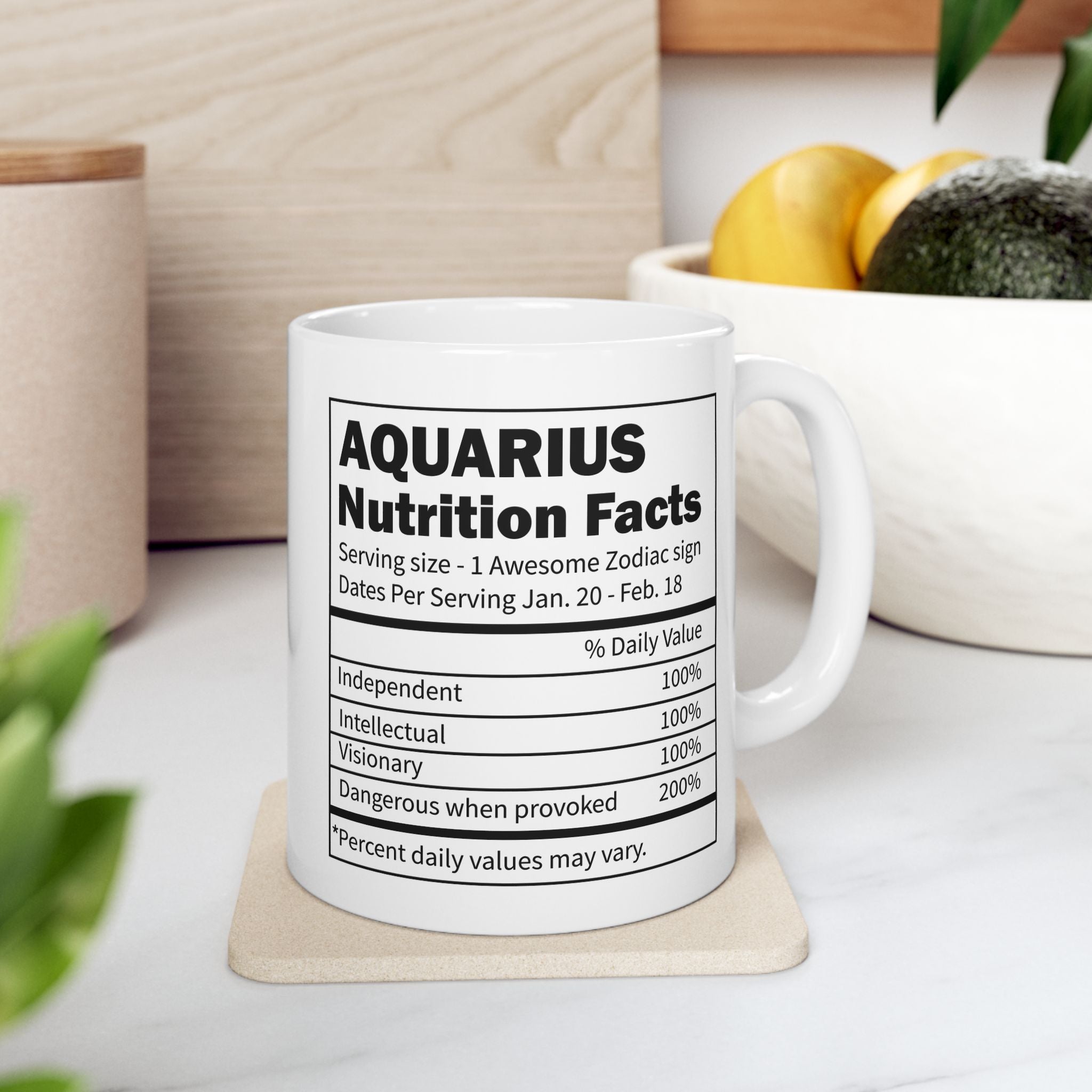 Aquarius Zodiac Mug, Aquarius Mug, Aquarius Birthday Gift, Aquarius Nutrition Facts, Horoscope Mugs, Astrology Gift