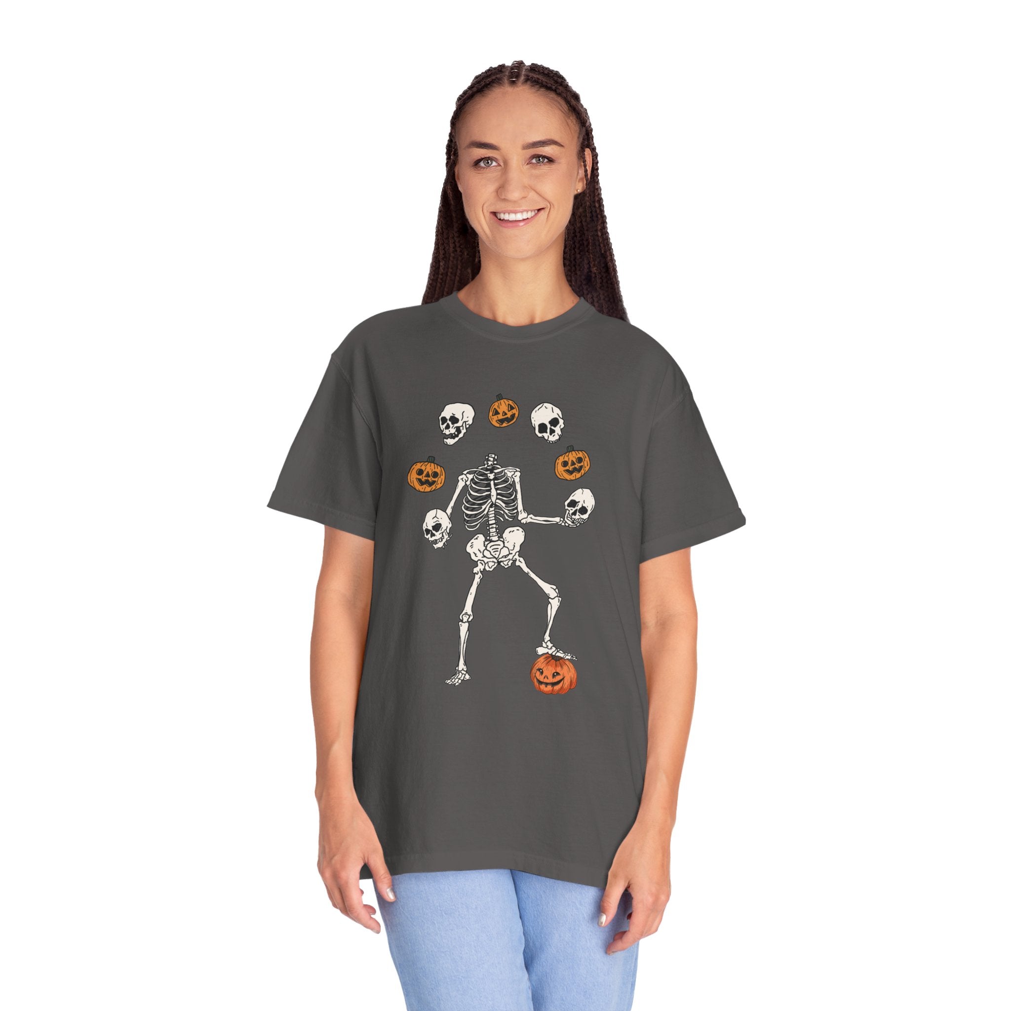 Dancing Skeleton Pumpkin Shirt, Retro Halloween Shirt, Womens Halloween Shirt, Cute Fall Shirt, Spooky Season, Pumpkin Face