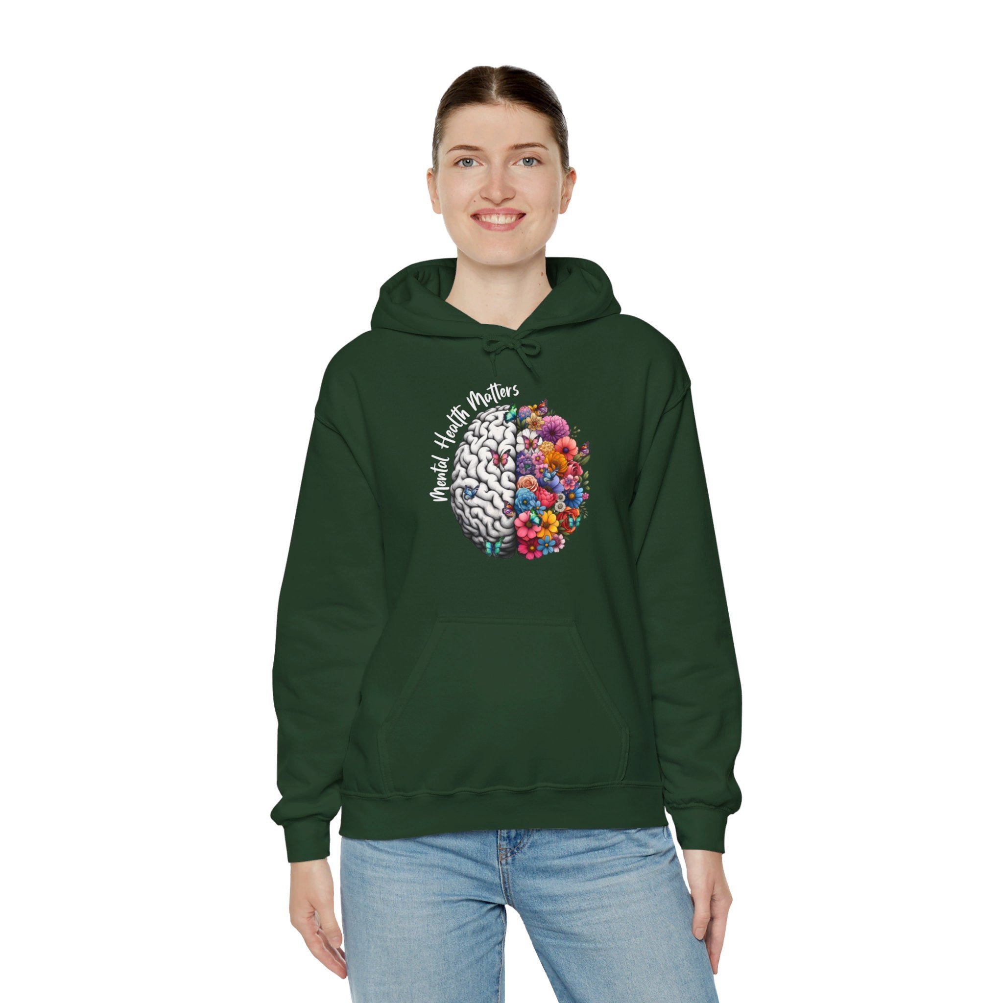 Mental Health Matters Hoodie,  Floral Anatomical Brain Tee, Mental Health Awareness Shirt, Gift For Counselor