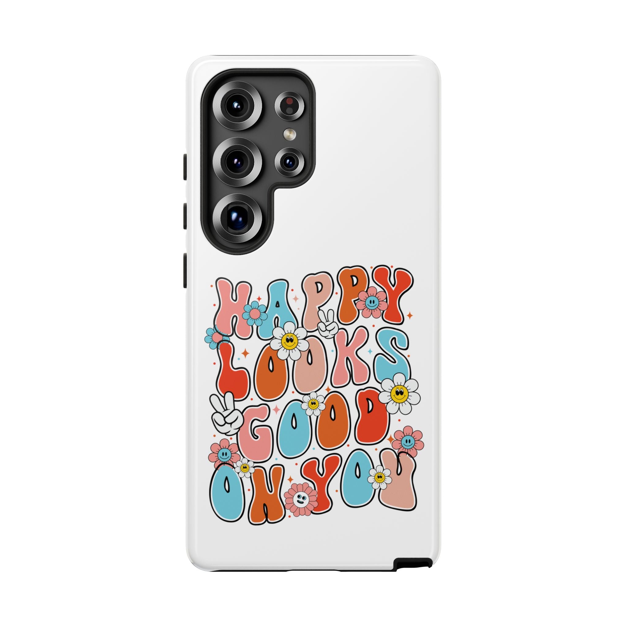 Happy Looks Good on You Phone Case, Mental Health Phone Case, Inspirational Phone Case, Therapist Gift, Depression Phone Case, iPhone, Google Pixel & Samsung Galaxy