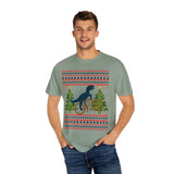 Ugly Christmas Dinosaur Riding Bike Shirt, Dinosaur Christmas Sweater, Dino Riders Tshirt, Dinosaur on a Bike Shirt