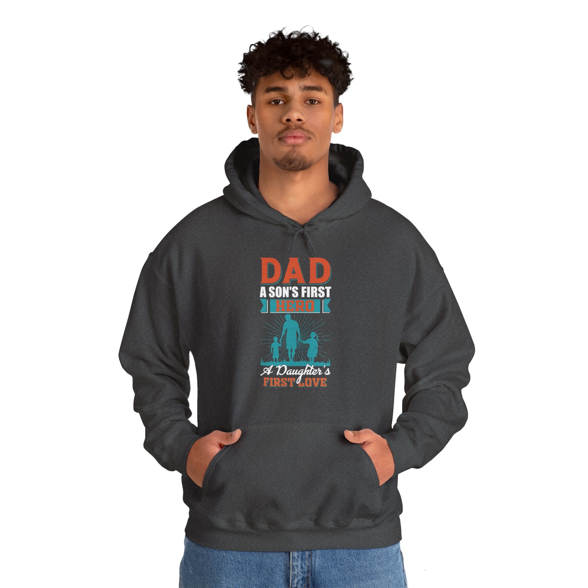 Son's First Hero Hoodie, Daughter's First Love Hoodie, Family Dad Hoodie, Father Son and Daughter Hoodie, Fathers Day Hoodie, Superhero Dad