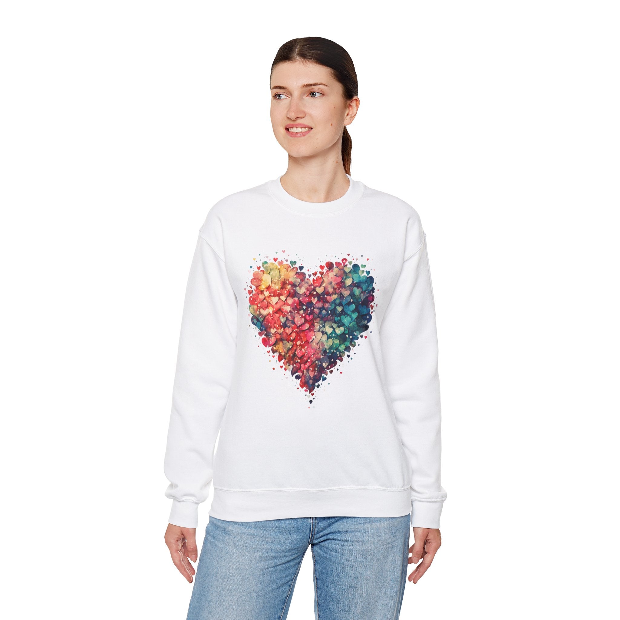 Valentines Watercolor Hearts Sweatshirt, Valentines Day Shirt, Cute Heart Sweatshirt, Trendy Valentine Love Shirt, Mother's day gift