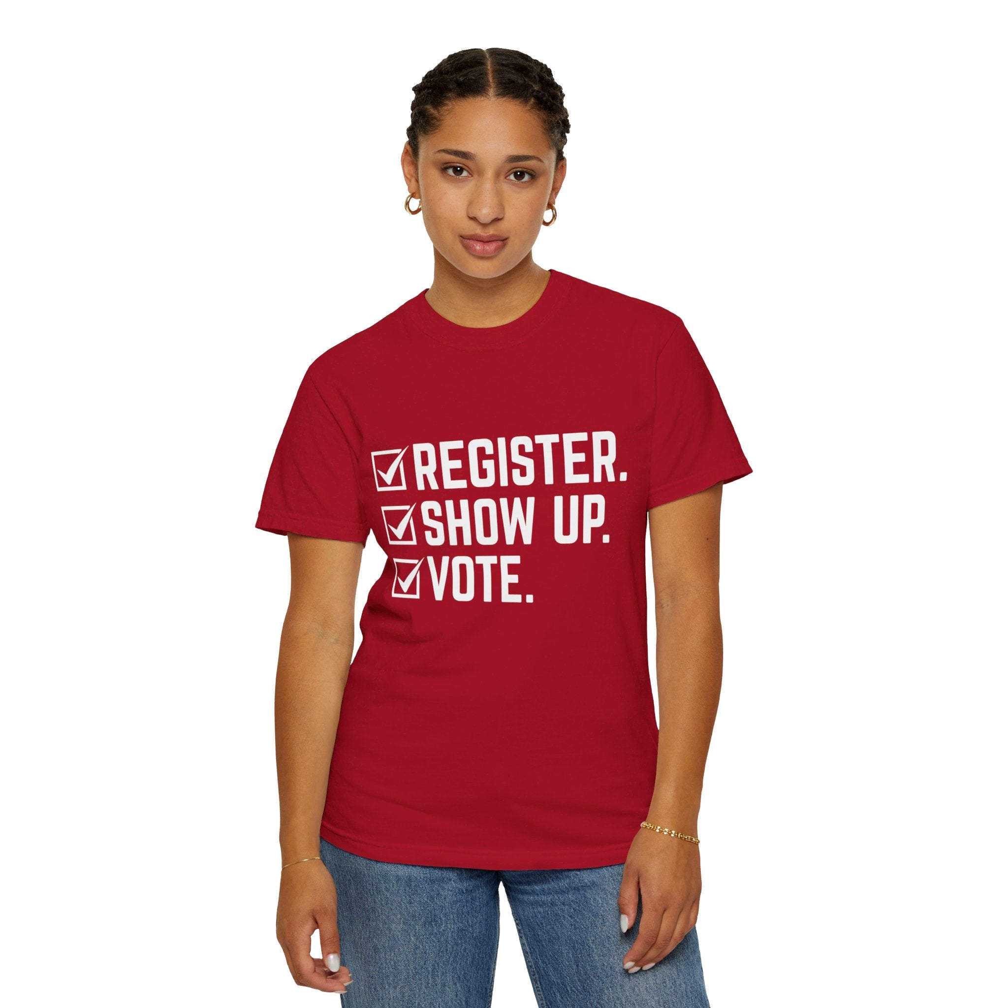 Register Show Up Vote Shirt, Election Day T-shirt, 2024 Election Shirt, Right to Vote Shirt, Political Tee, Voting Shirt, Republican Gift