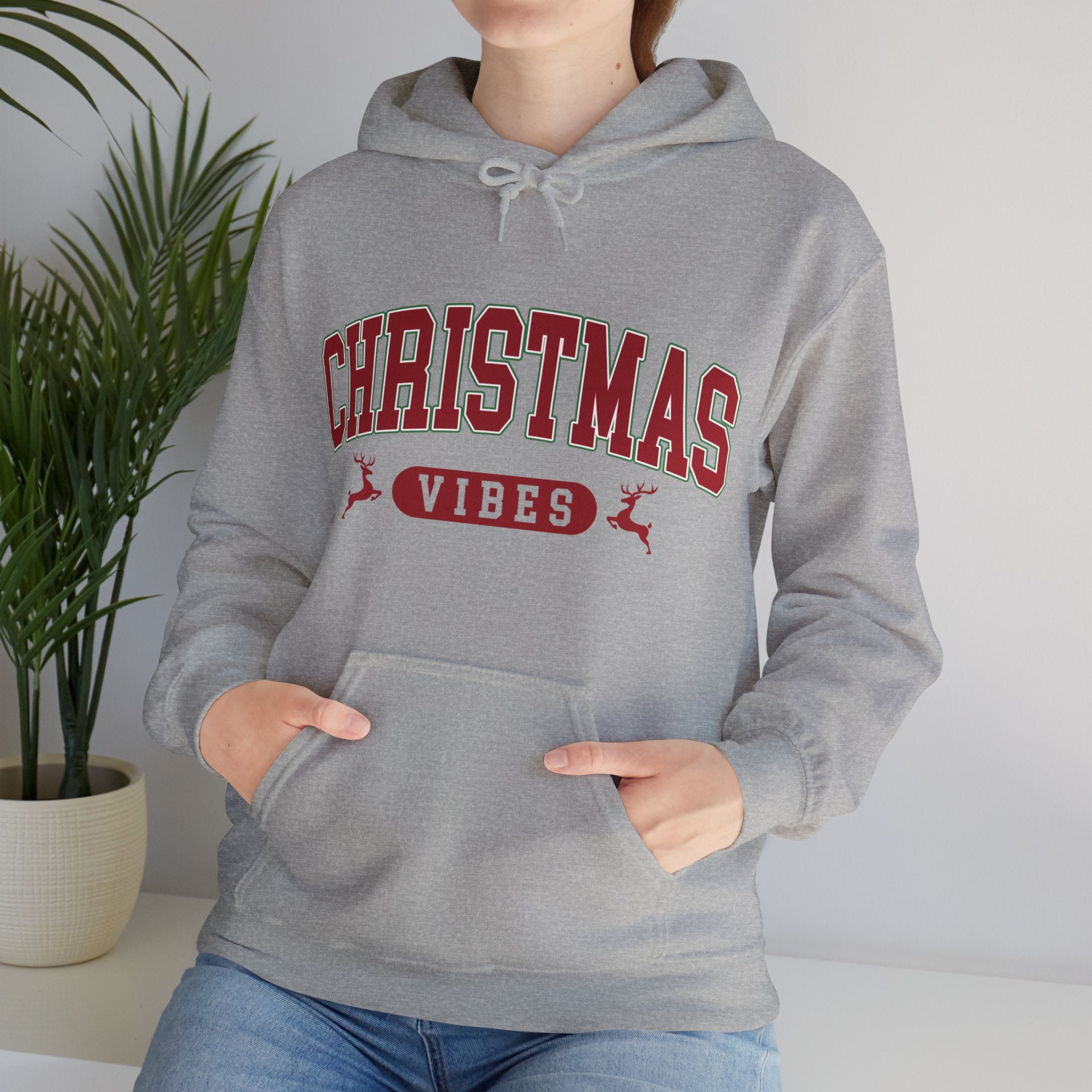 Retro Christmas Vibes Hoodie, Womens Christmas Hoodie, Holiday Sweater, Cute Christmas Hooded Sweatshirt, Christmas Gift, Winter Shirt