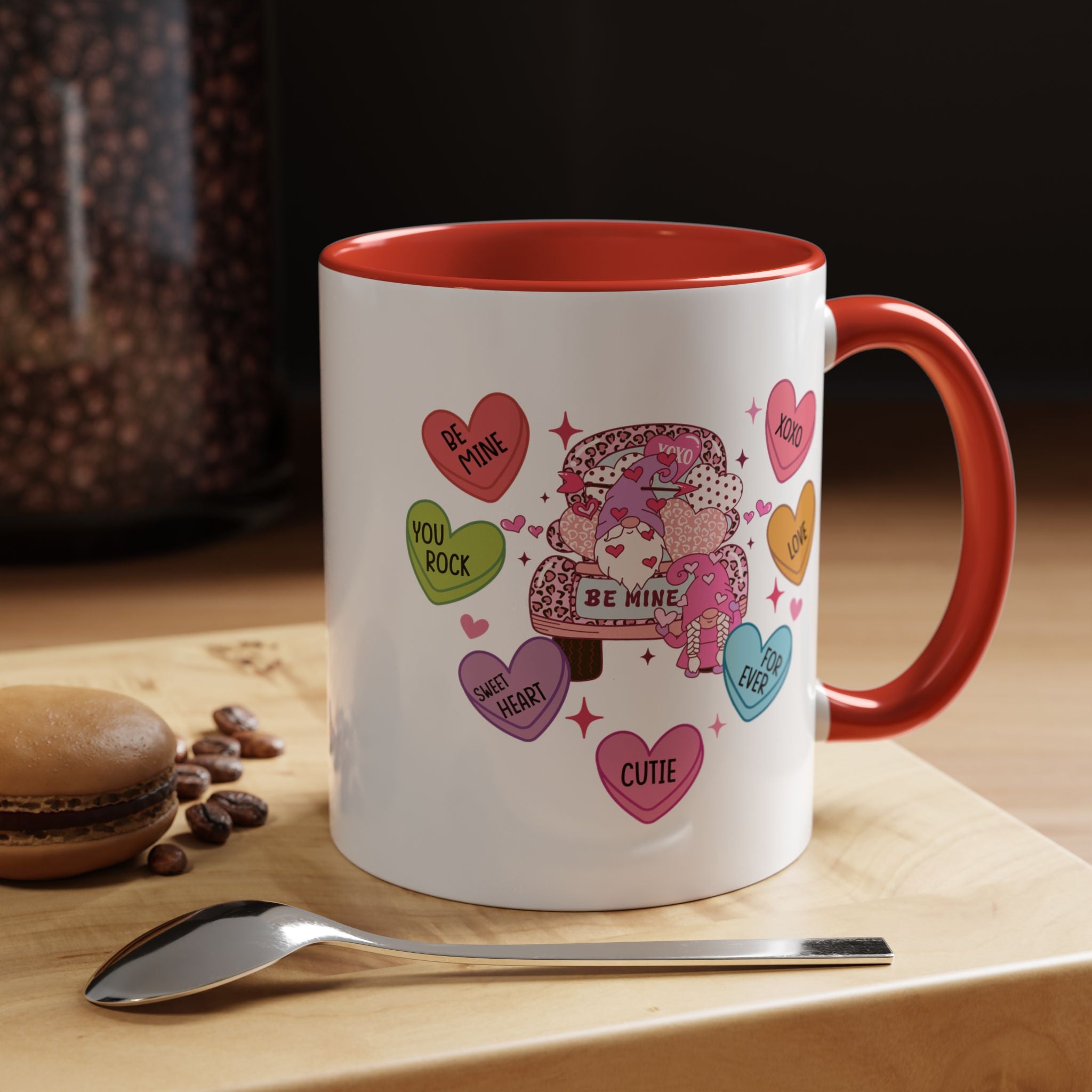 Candy Hearts Coffee Mug, Valentine's Conversation Hearts Mug, Valentines Day Coffee Mug, 15 oz 11 oz Mug, Pink Hearts Coffee Mug, Valentines Kitchen, Gift for Her