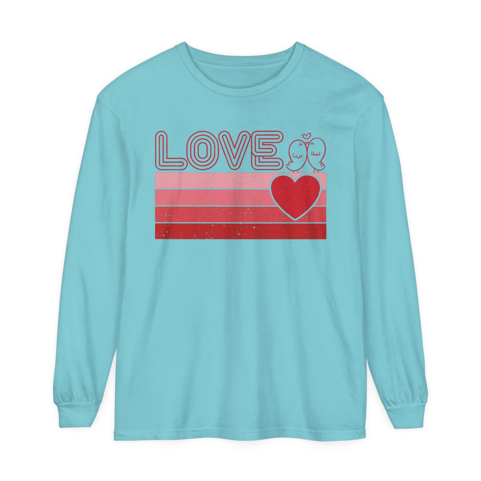 Retro Love Valentines Day Long Sleeve T-Shirt, Valentines Day Shirts For Woman, Heart Shirt, Cute Valentine Shirt, Valentines Day Gift, Valentines Gift