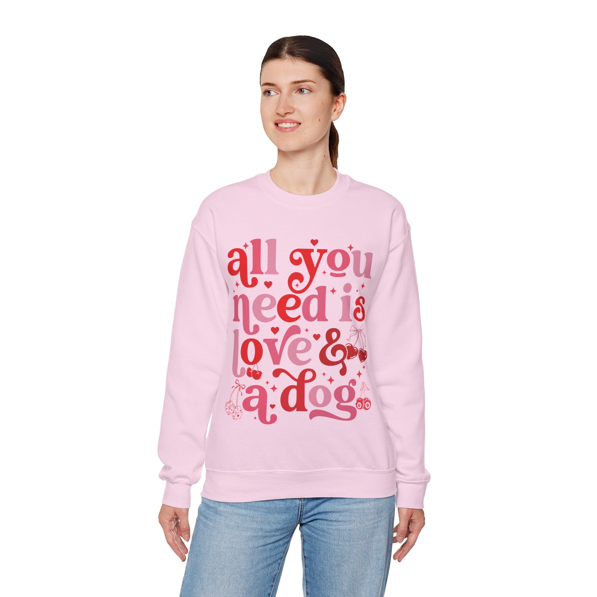 Dog Mom Sweatshirt Valentines, All You Need Is Love Sweatshirt, Womens Dog Lover Shirt, Dog Mama Sweatshirt, All You Need Is Love and a Dog