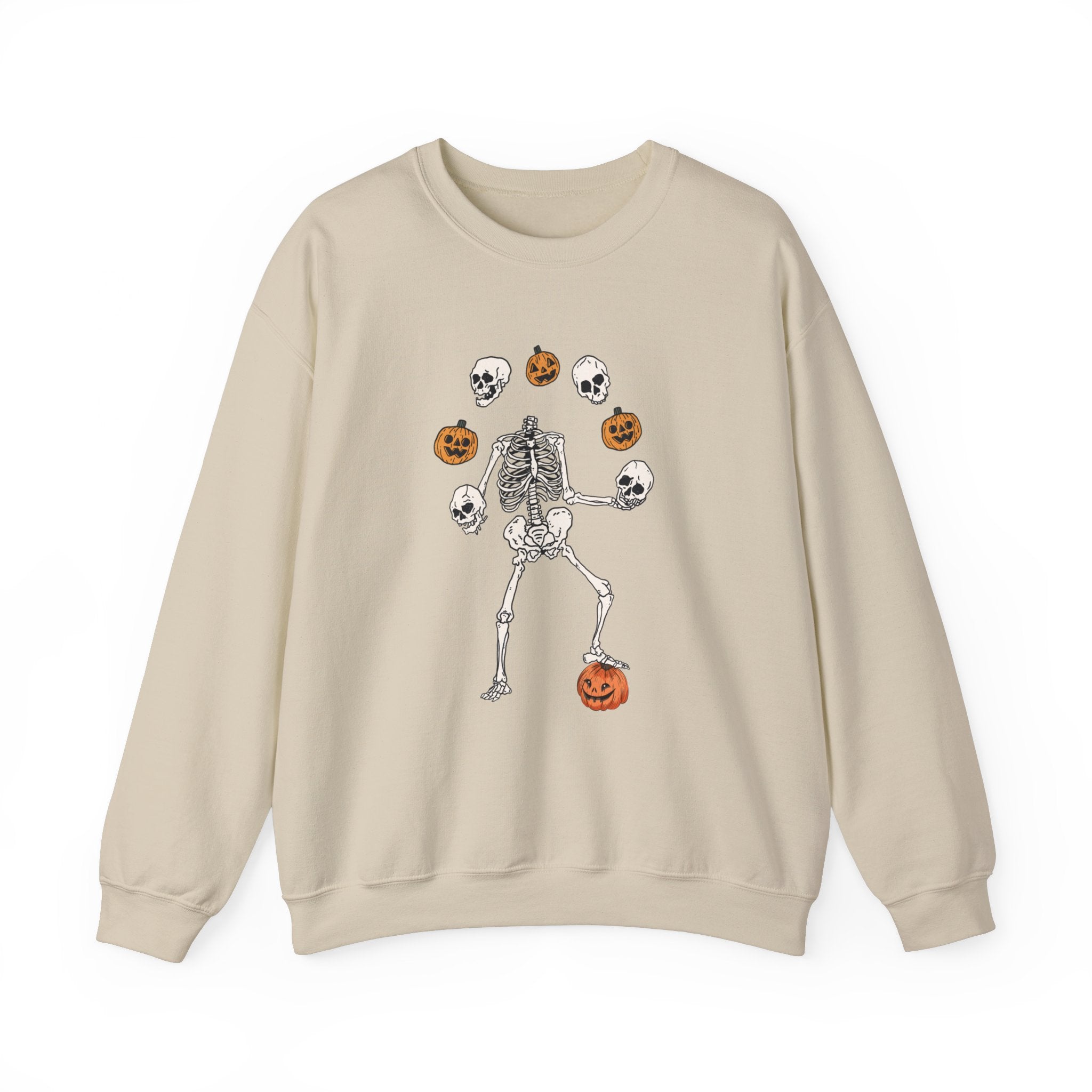 Dancing Skeleton Sweatshirt, Pumpkin Sweater, Pumpkin Skeleton Shirt, Fall Sweatshirt, Halloween Party Sweatshirt, Spooky Season Sweatshirt