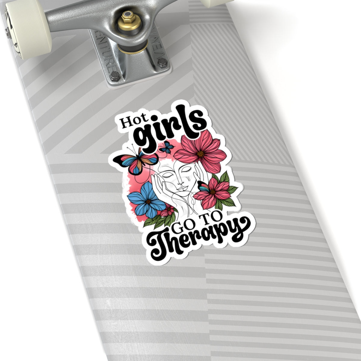 Hot Girls Go to Therapy Kiss-Cut Stickers, Therapist Waterproof Sticker, Mental Health Awareness Stickers, Counselor Gift
