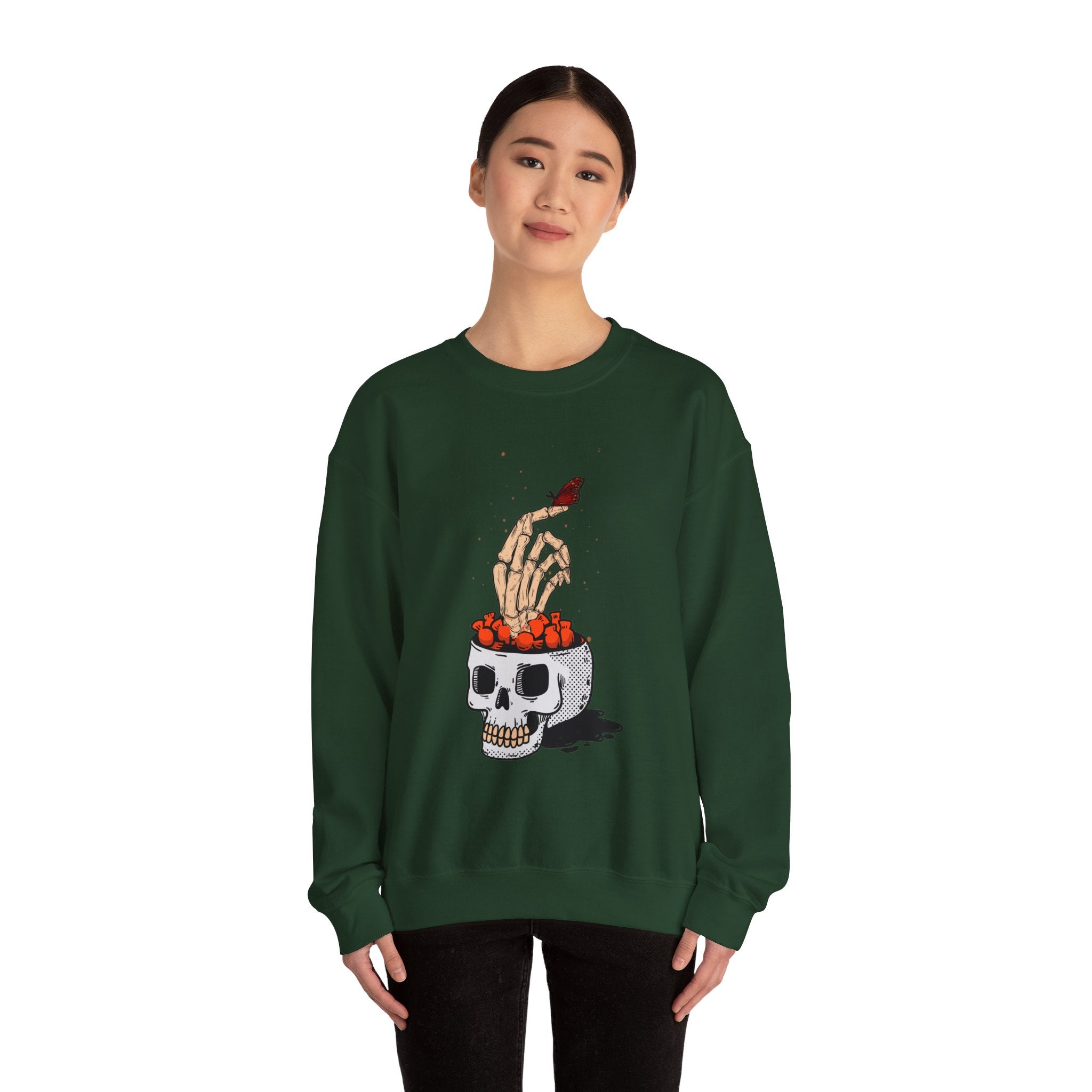 Skull skeleton hand halloween Sweatshirt, Skeleton Hand T-Shirt, Skeleton Shirt, Horror Gift, Skeleton Rock Tee, Rock and Roll Shirt