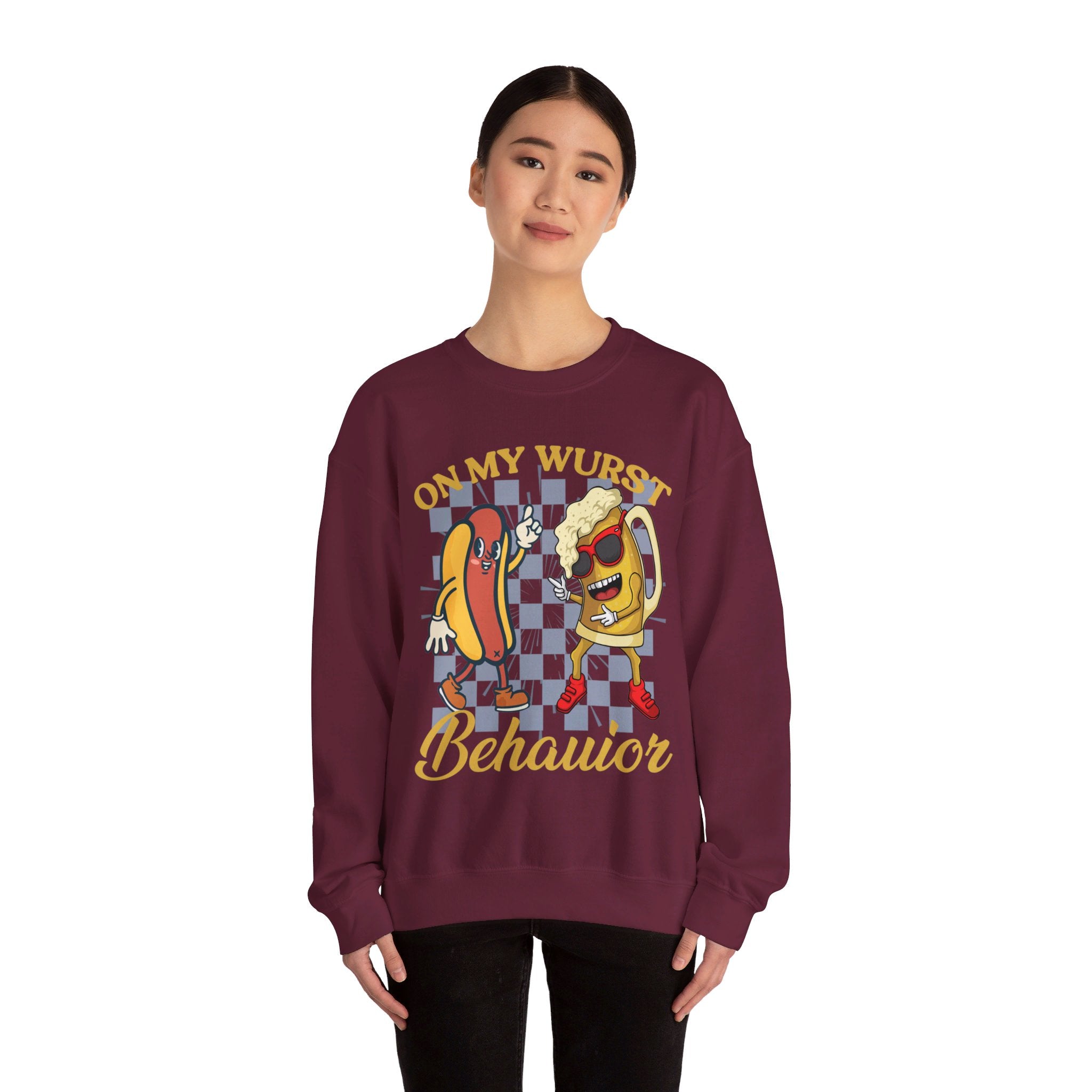 Funny Oktoberfest Sweatshirt, Wurst Behavior Schnitzel Faced Sweater, Group Drinking Shirts, Oktoberfest Shirts