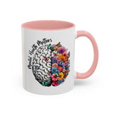 Mental Health Matters, Mental Health Coffee Mug, School Psychologist Mug, Inspirational Gift, Mental Health Awareness Mug, Floral Brain Mug