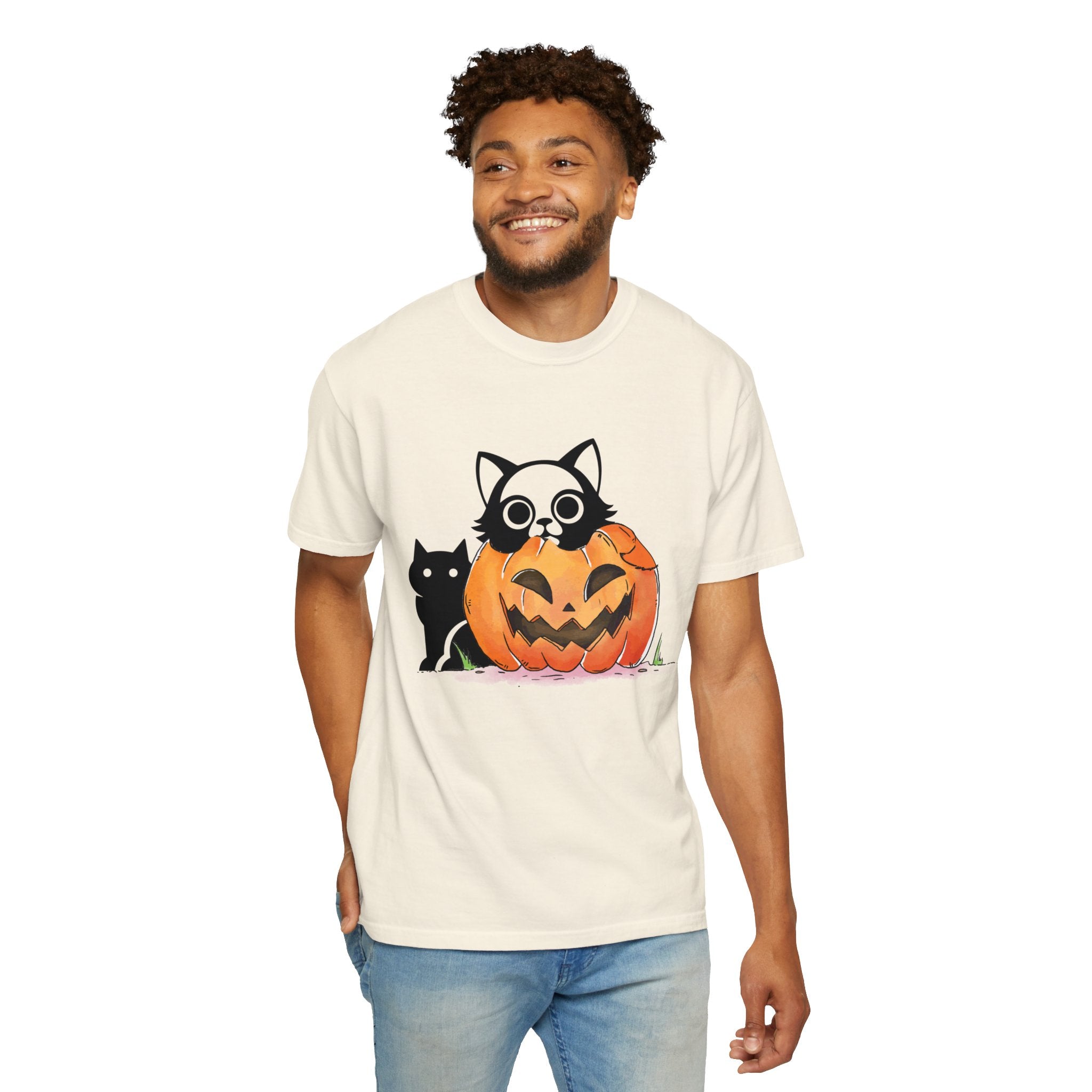 Vintage 90s Cat Halloween Shirt, Retro Halloween Shirt, Spooky Season Tee, Pumpkin Shirt, Halloween Shirt, Vintage Halloween Shirt