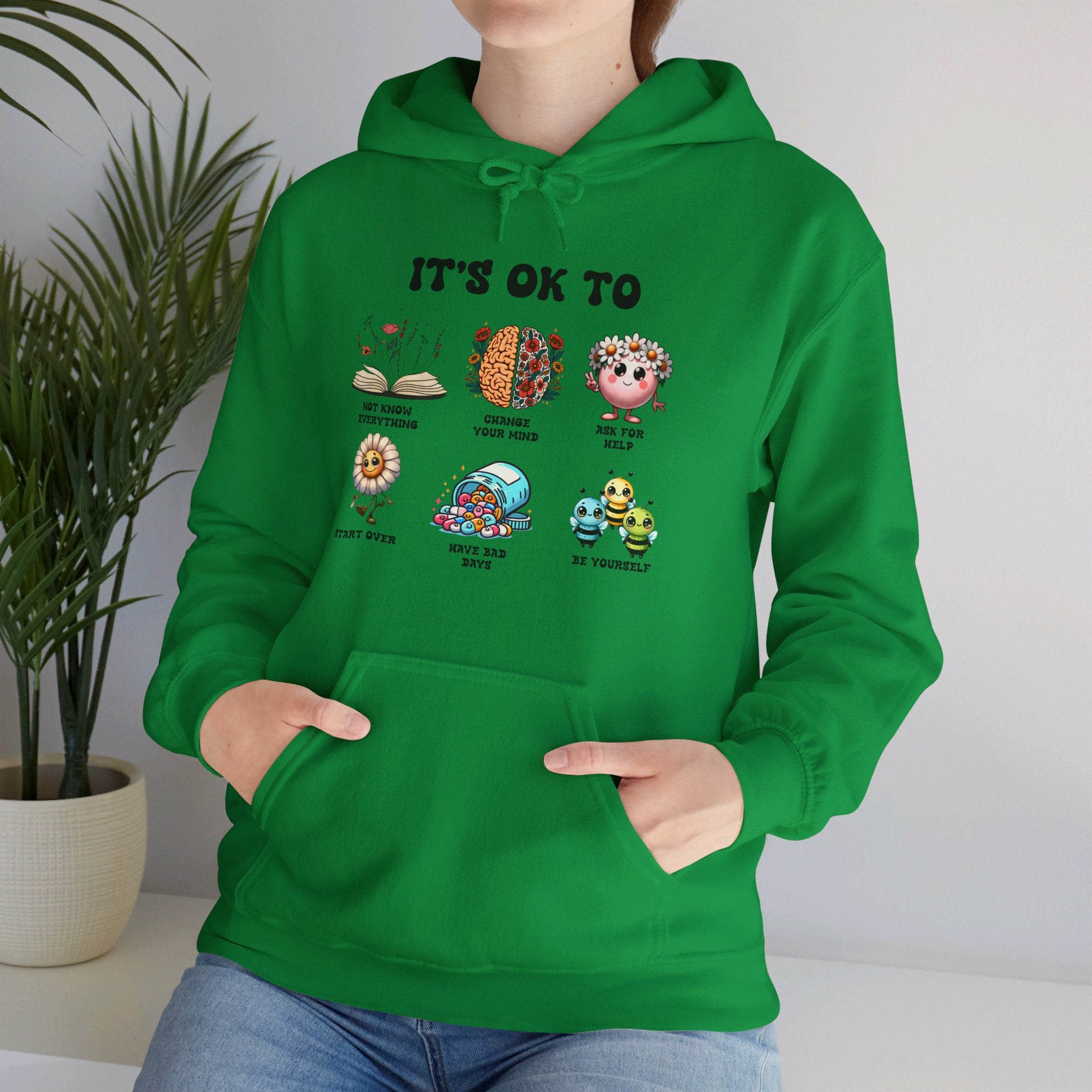 Mental Health its ok to be yourself, Teacher Hoodie, School Counselor, Positive affirmations, Therapist SPED Teacher SLP saying Hoodie