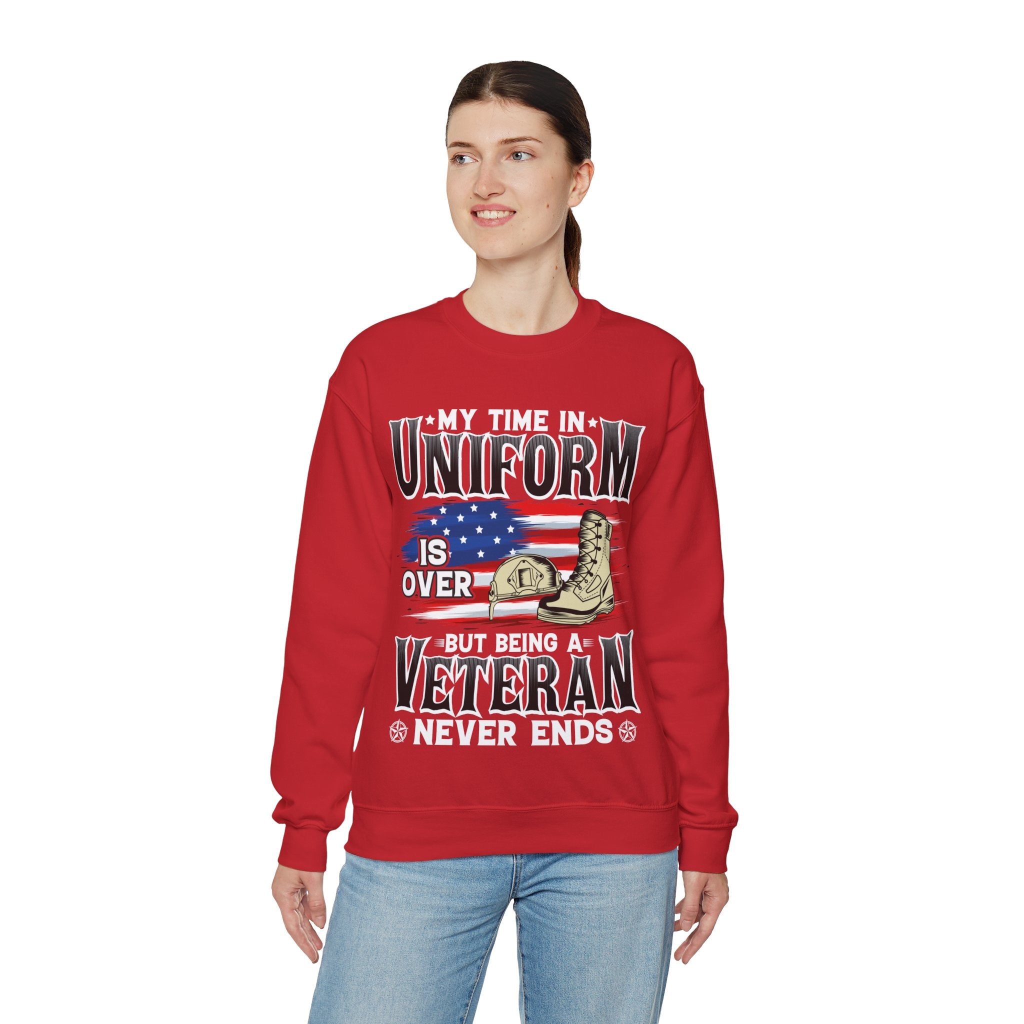 My Time In Uniform Is Over But Being A Veteran Never Ends Sweatshirt, US Veteran Shirt, Veteran Lover Shirt, Veteran Day Gift