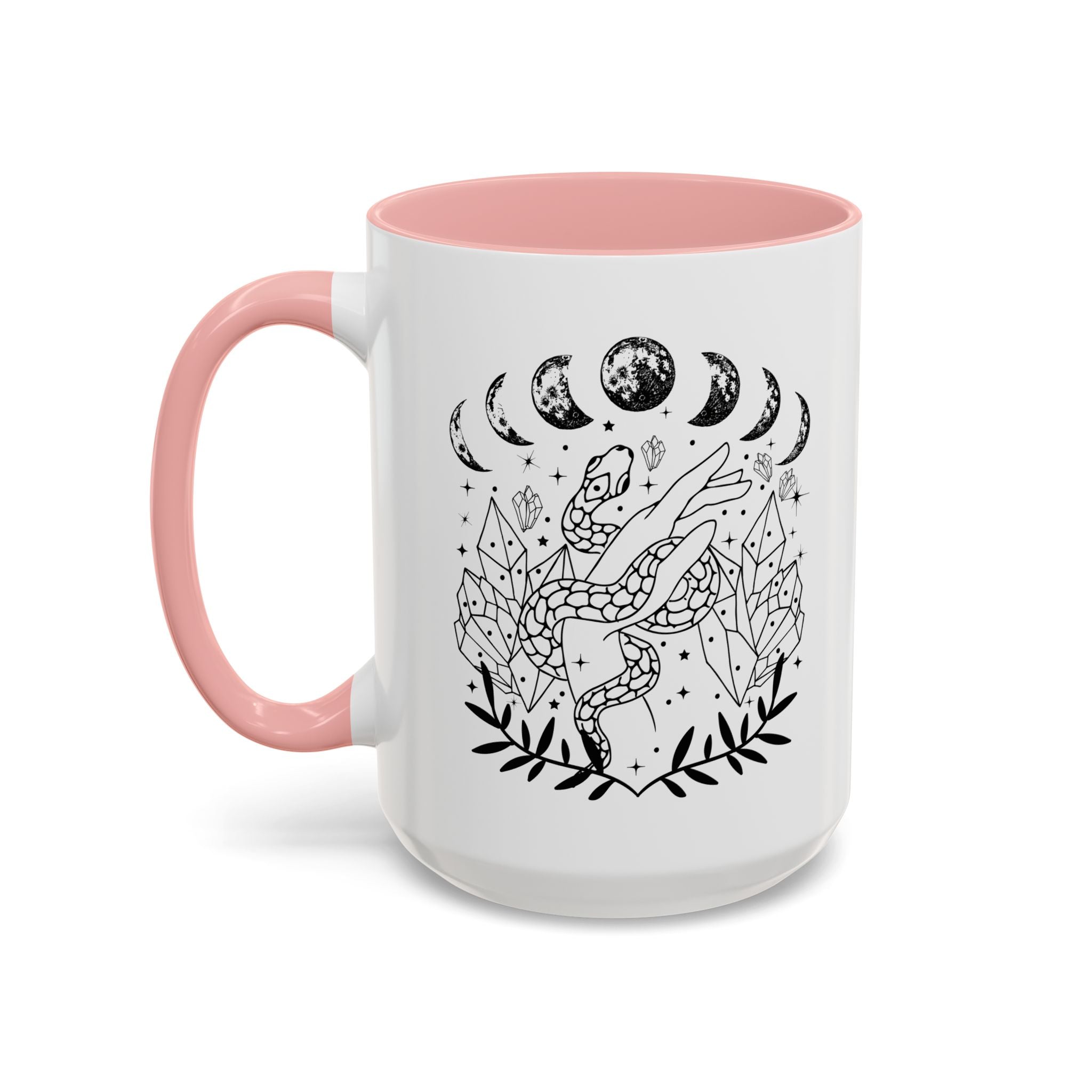 Celestial Snake Coffee Mug, Moon Phase Snake Mug, Coffee Mug, Unique Mystic Coffee Cup