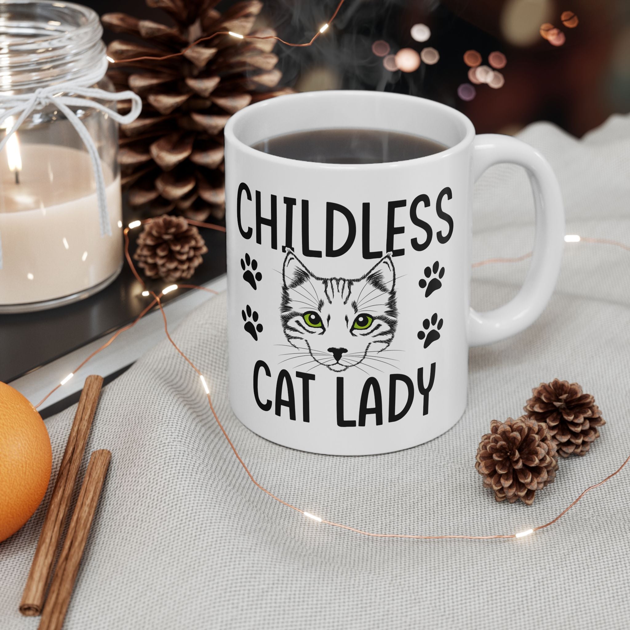Childless Cat Lady Gift, Quirky Cat Coffee Mug, Funny Liberal Mug, Proud Childless Cat Lady Mug, Political Satire Gift, Gift for Cat Lover