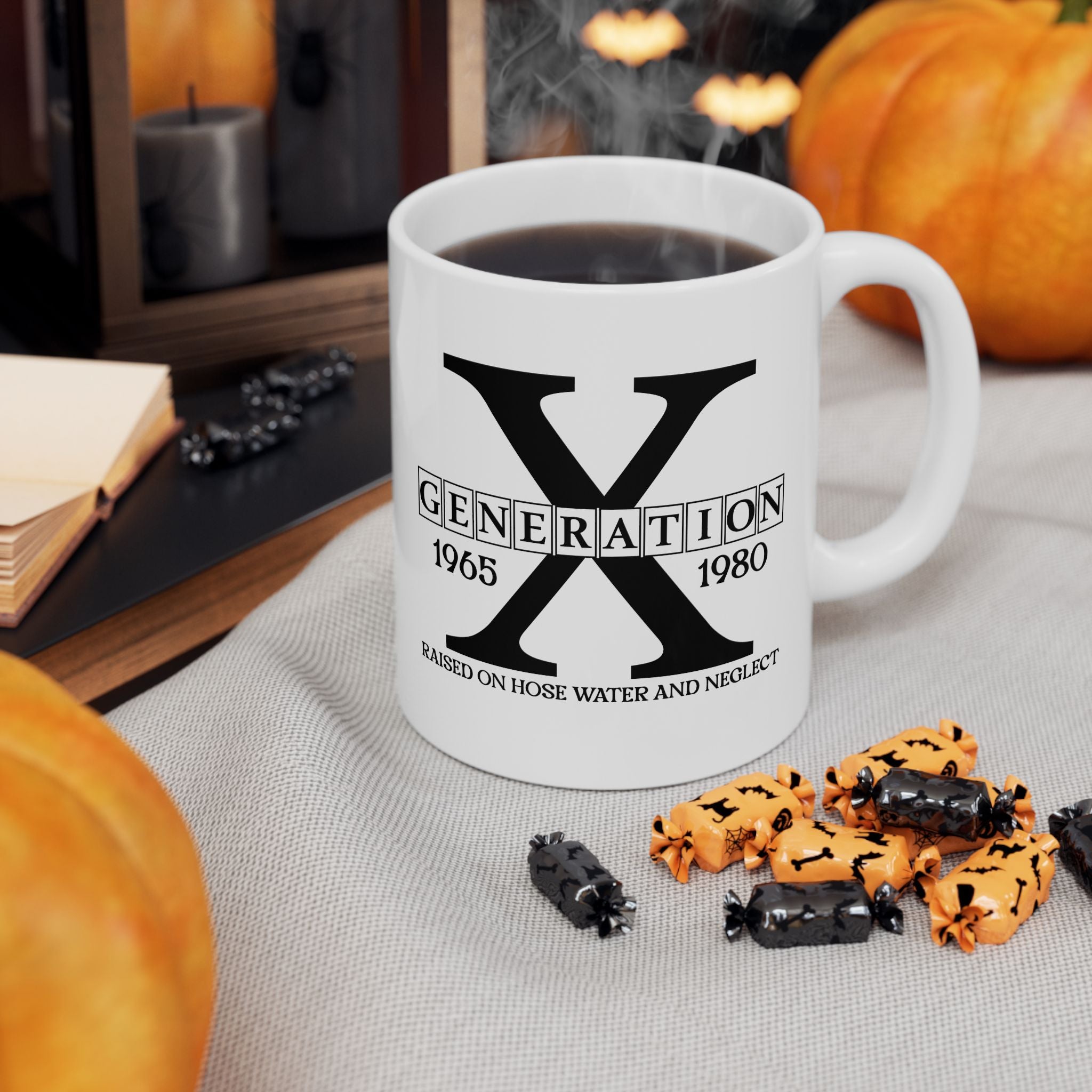 Funny Gen X Mug, Gen X Raised on Hose Water and Neglect Coffee Mug, Generation X 60s 70s 80s Nostalgia Gift, Gen X Gifts, Retro Coffee Cup