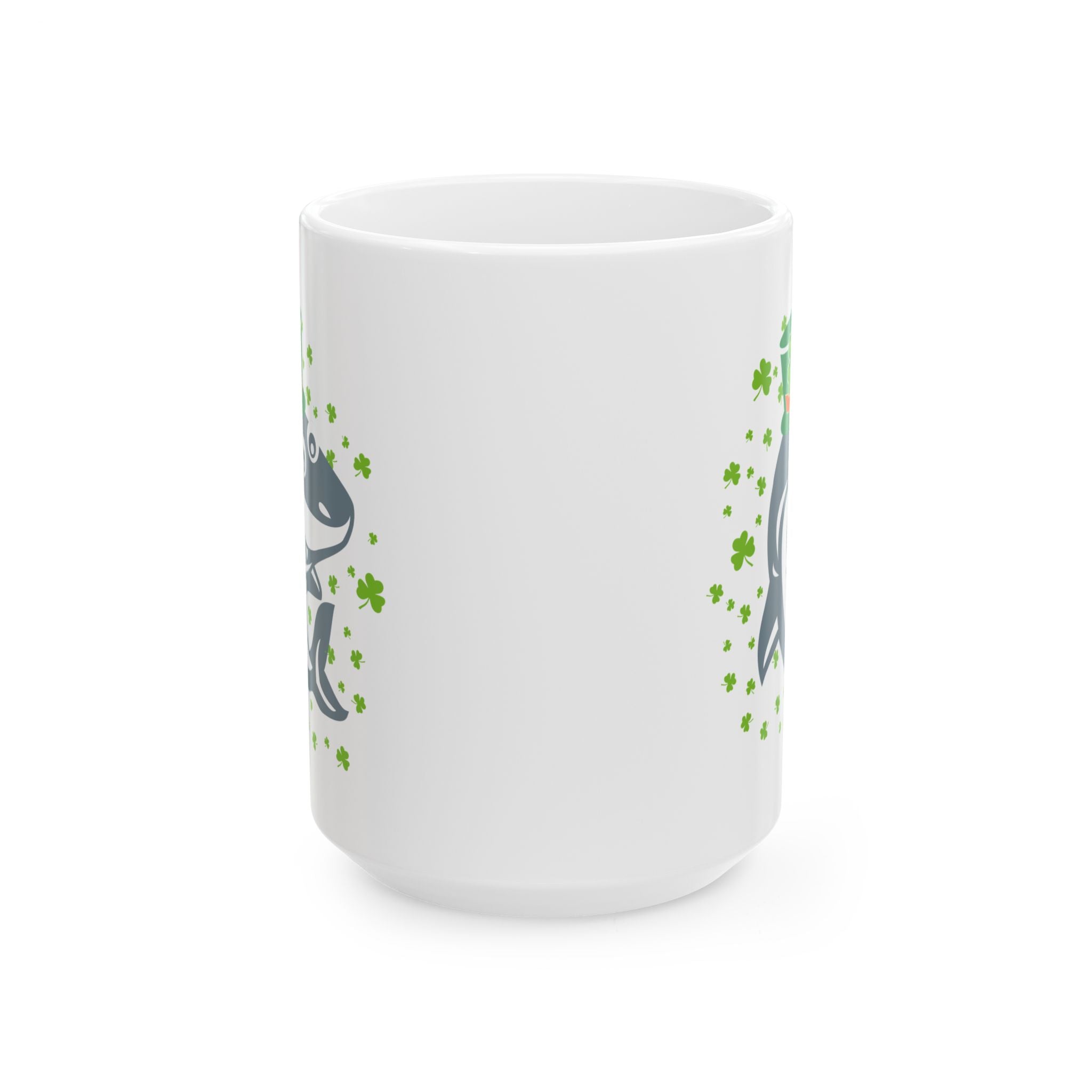 Shamrock Shark Funny St Patrick's Day Coffee Mug, Irish Shark Coffee Mug, St Paddy's Funny Mug For Her, Birthday Present For Him
