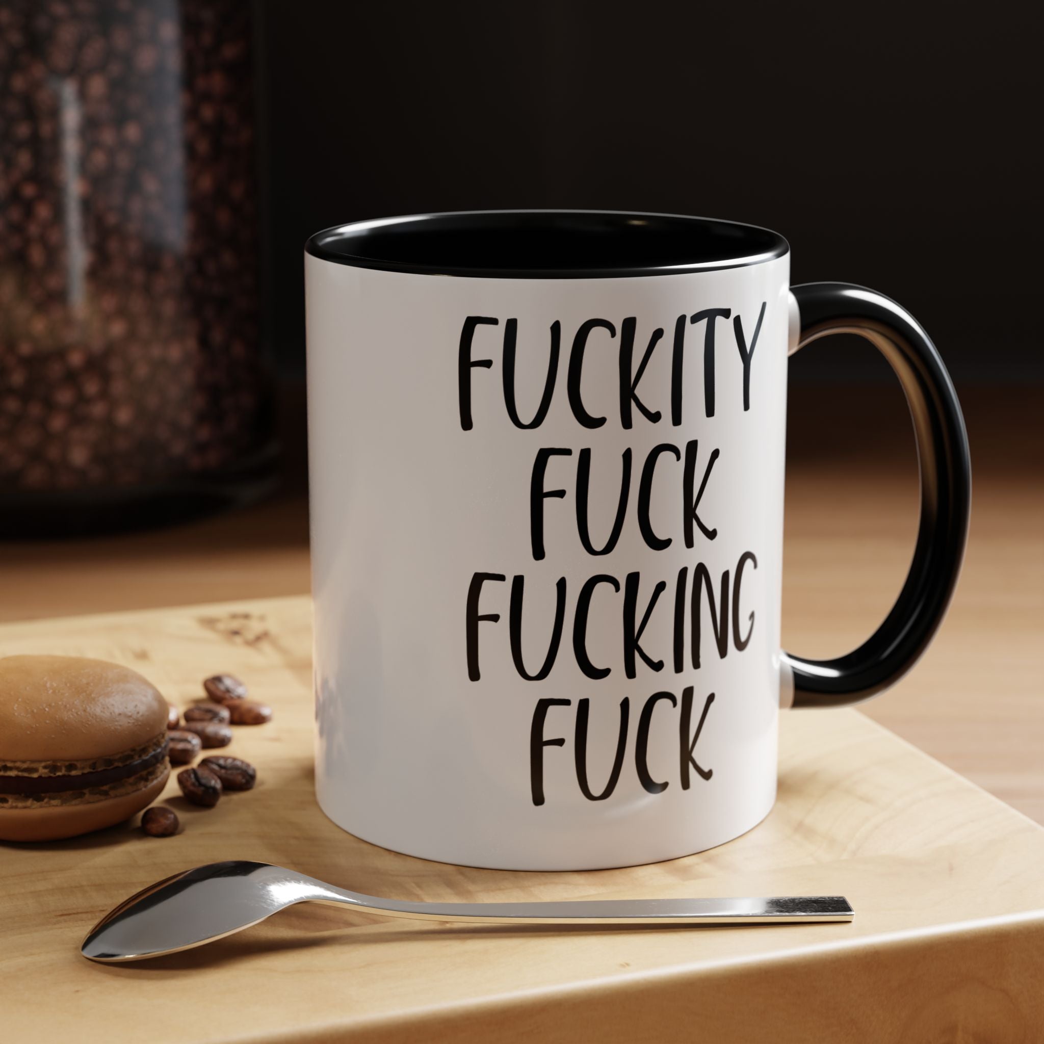 Fuckity Fuck Mug, Sarcastic Coffee Mug, Funny Birthday Gift, Large Coffee Mug, Double Sided Minimalist Mug, Gag Gifts for Men, Snarky Mugs