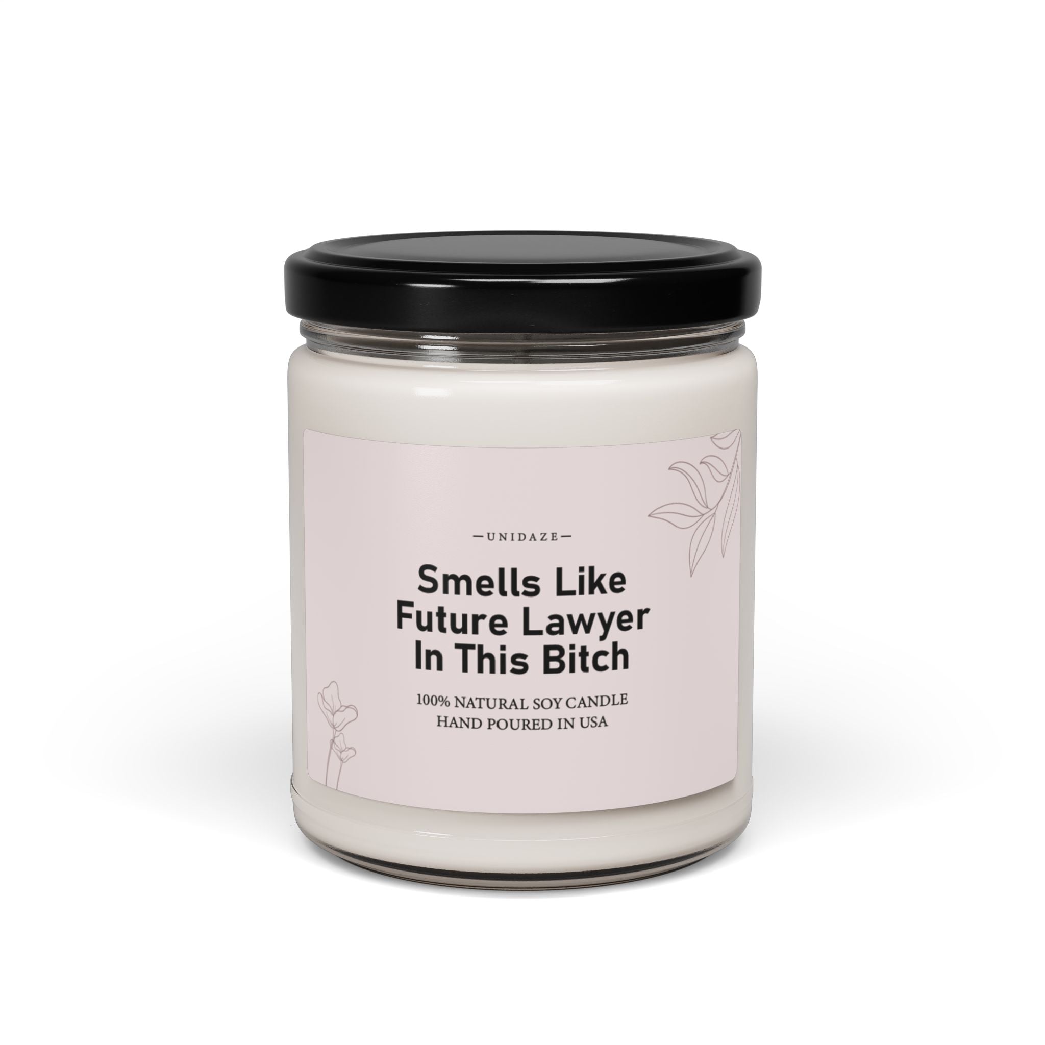 UNIDAZE Smells Like Future Lawyer In This Bitch Soy Wax Candle, Law School Acceptance, Funny Lawyer Gift, Bar Exam Gift, Eco Friendly 9oz. Candle Printify Assembled in the USA Assembled in USA bar exam bar exam gift Bio candles Decor Eco-friendly funny lawyer gift future lawyer future lawyer gift gift for law school gift for lawyer Halloween Holiday Picks Home & Living Home Decor law school law school accepted law school gift law school grad lawyer candle lawyer gift Made in the USA Made in USA