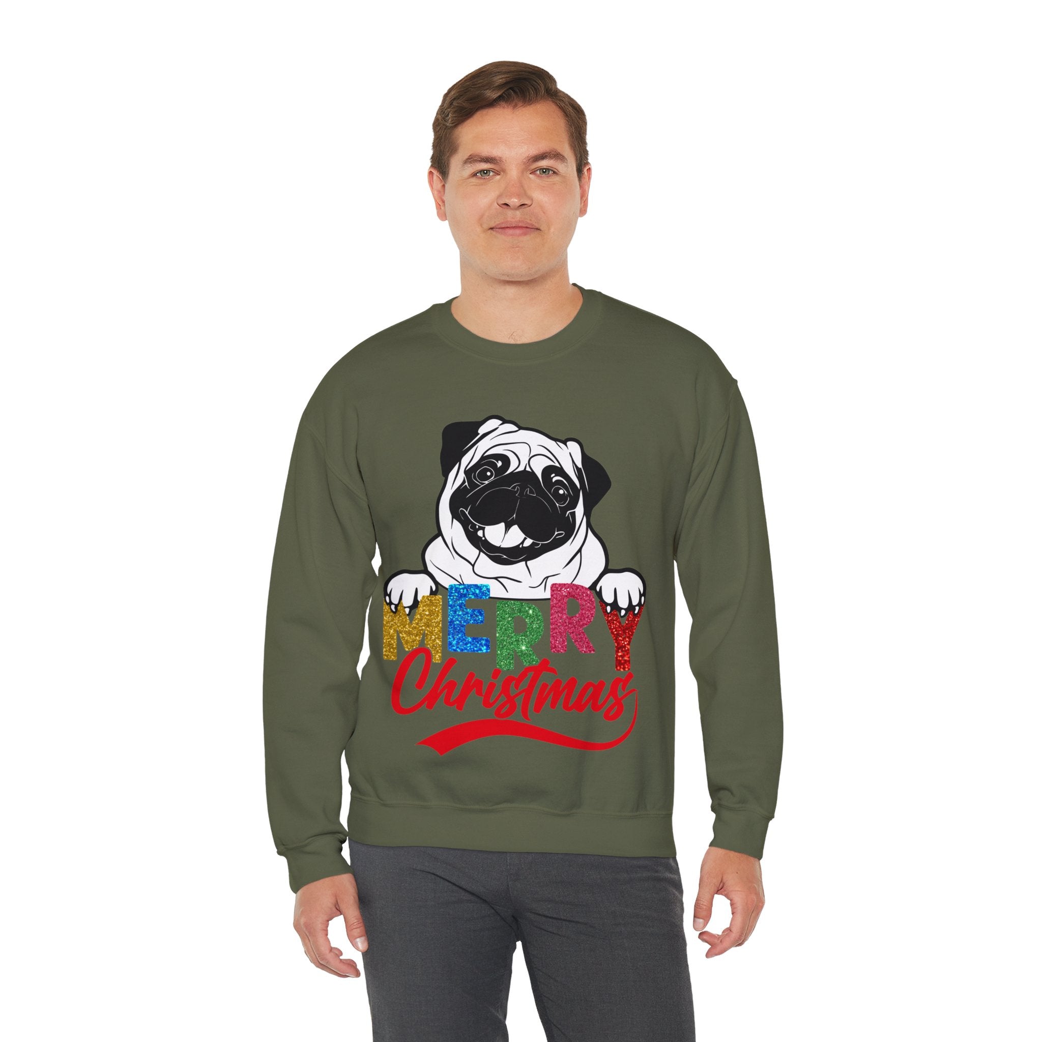 Christmas Pug Sweatshirt, Funny Pug Christmas Sweatshirt, Dog Lover Gift, Pug Mom Sweatshirt, Dog Mom Shirt