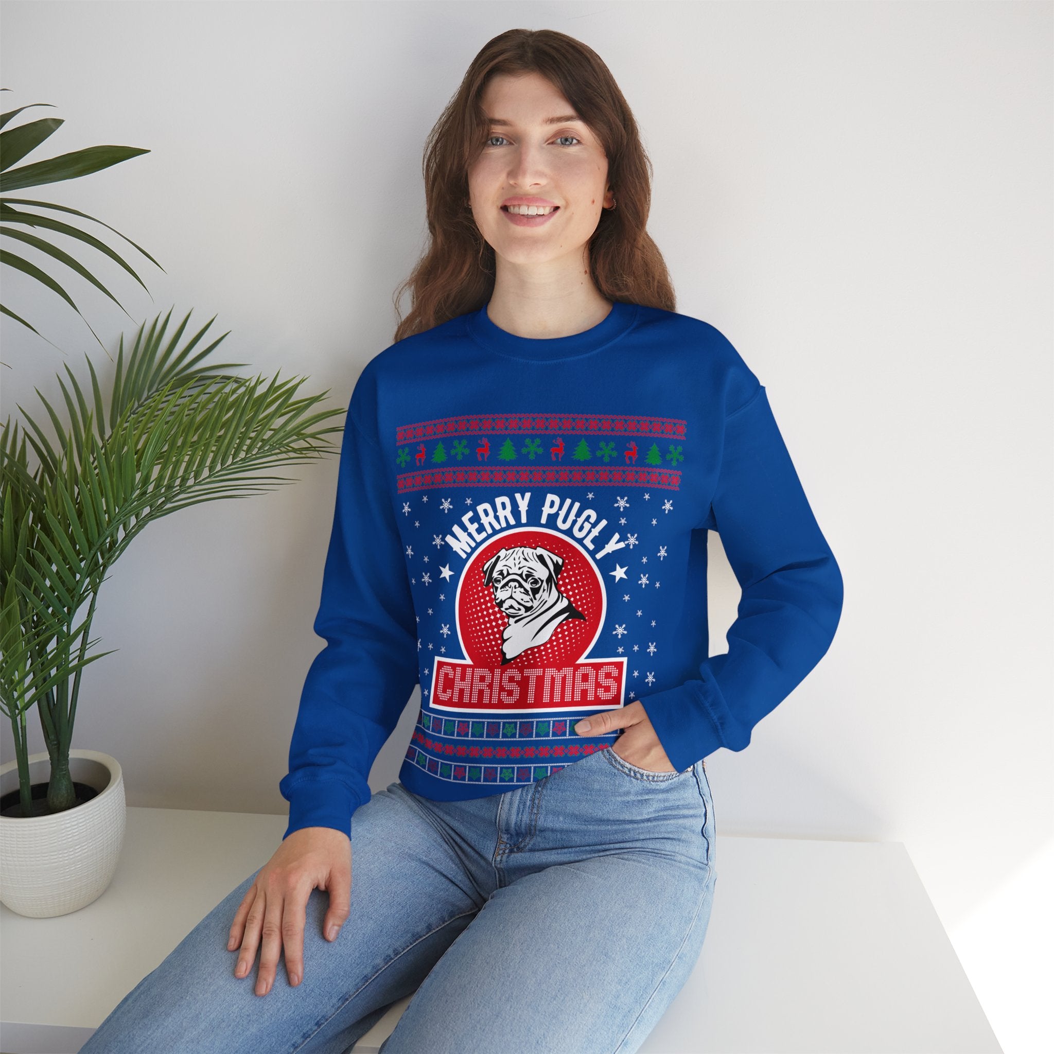 Ugly Pug Christmas Sweatshirt, Pug Christmas Sweater, Xmas Gift For Dog Mom, Pug Lover Jumper