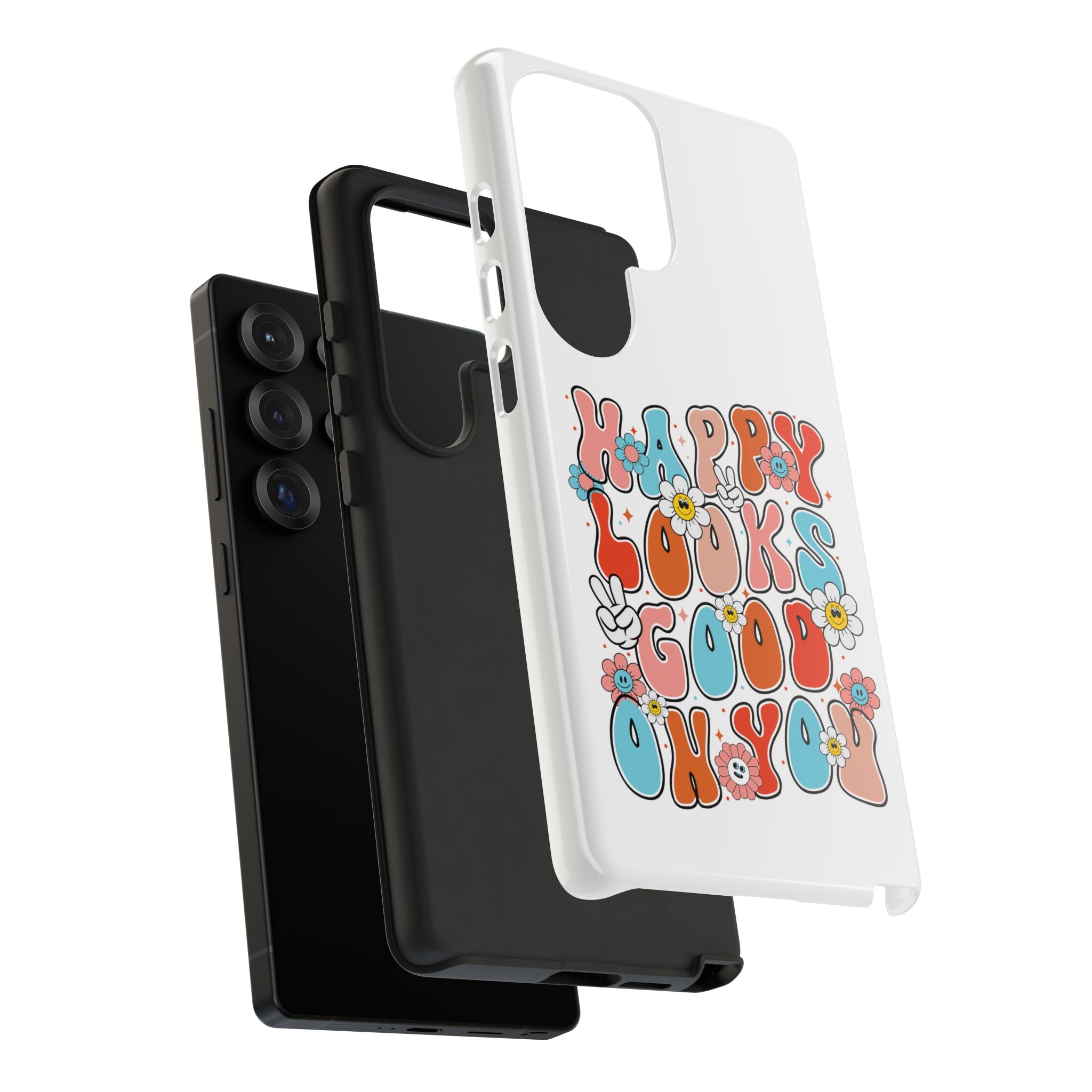 Happy Looks Good on You Phone Case, Mental Health Phone Case, Inspirational Phone Case, Therapist Gift, Depression Phone Case, iPhone, Google Pixel & Samsung Galaxy