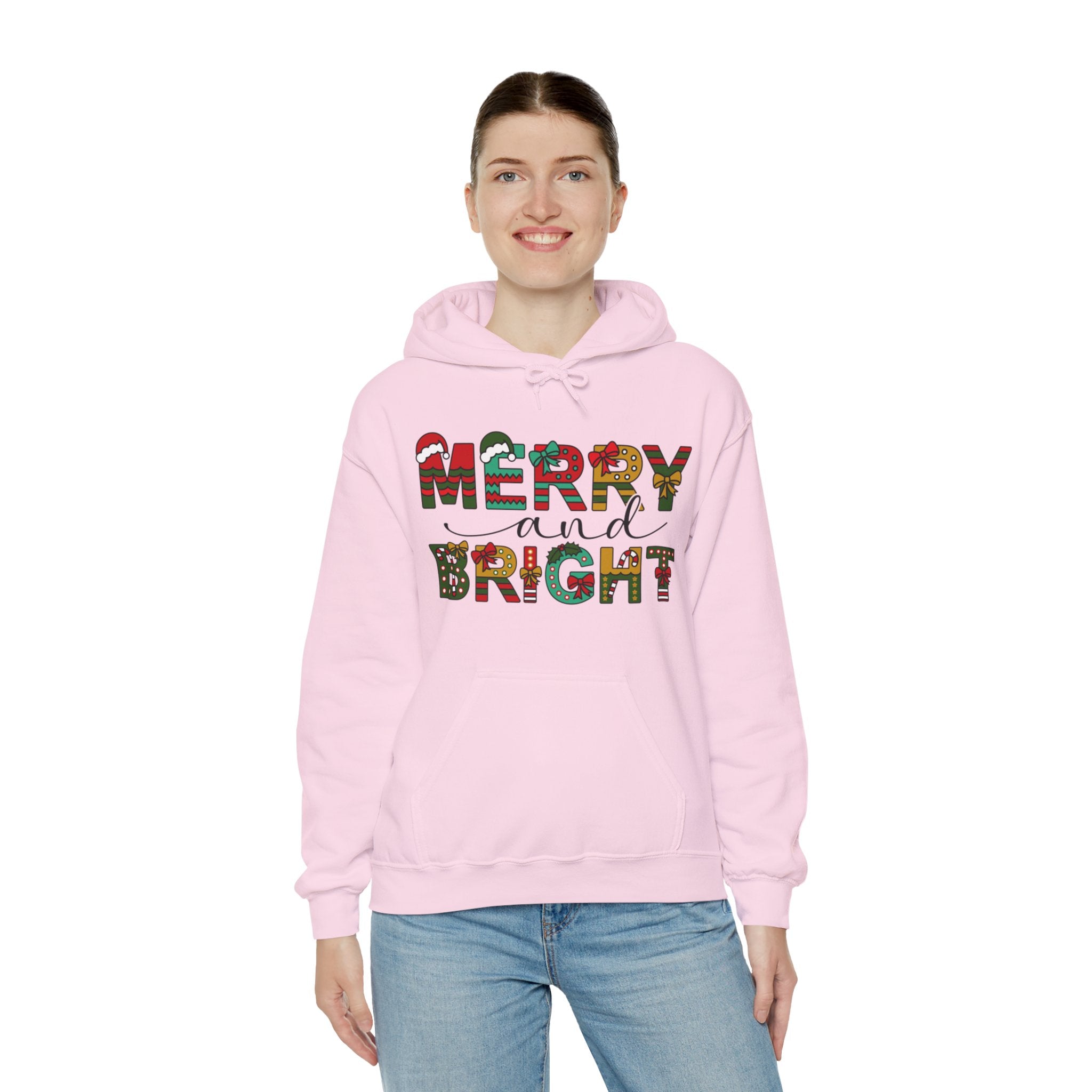 Merry And Bright Hoodie, Christmas Hoodie, Christmas Women Hoodie, Christmas Family Hoodie, Christmas Shirt, Christmas Matching Hoodie