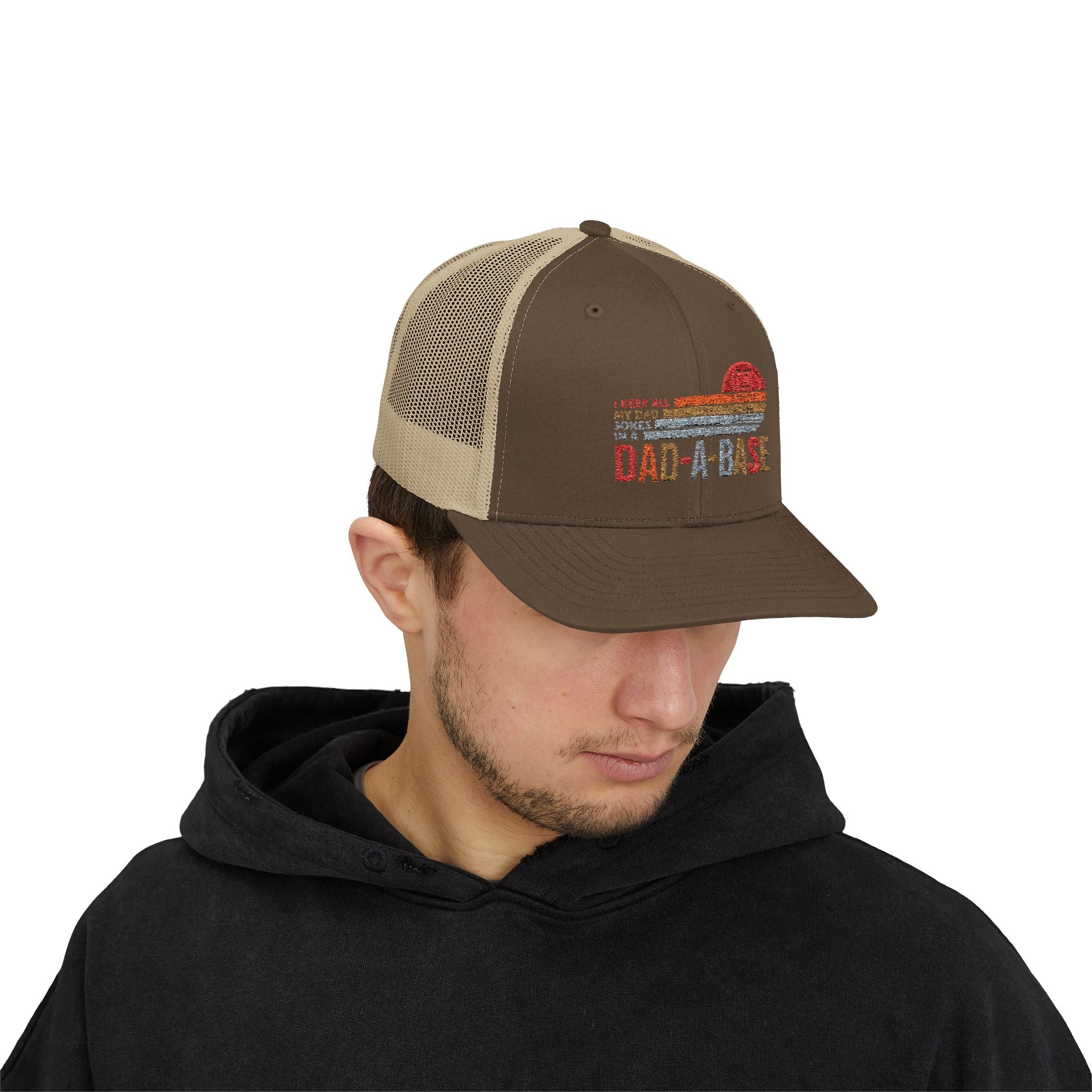 I Keep All My Dad Jokes In A Dad-A-Base Hat, Retro Dad-A-Base Snapback Trucker Cap, Gift for Fathers