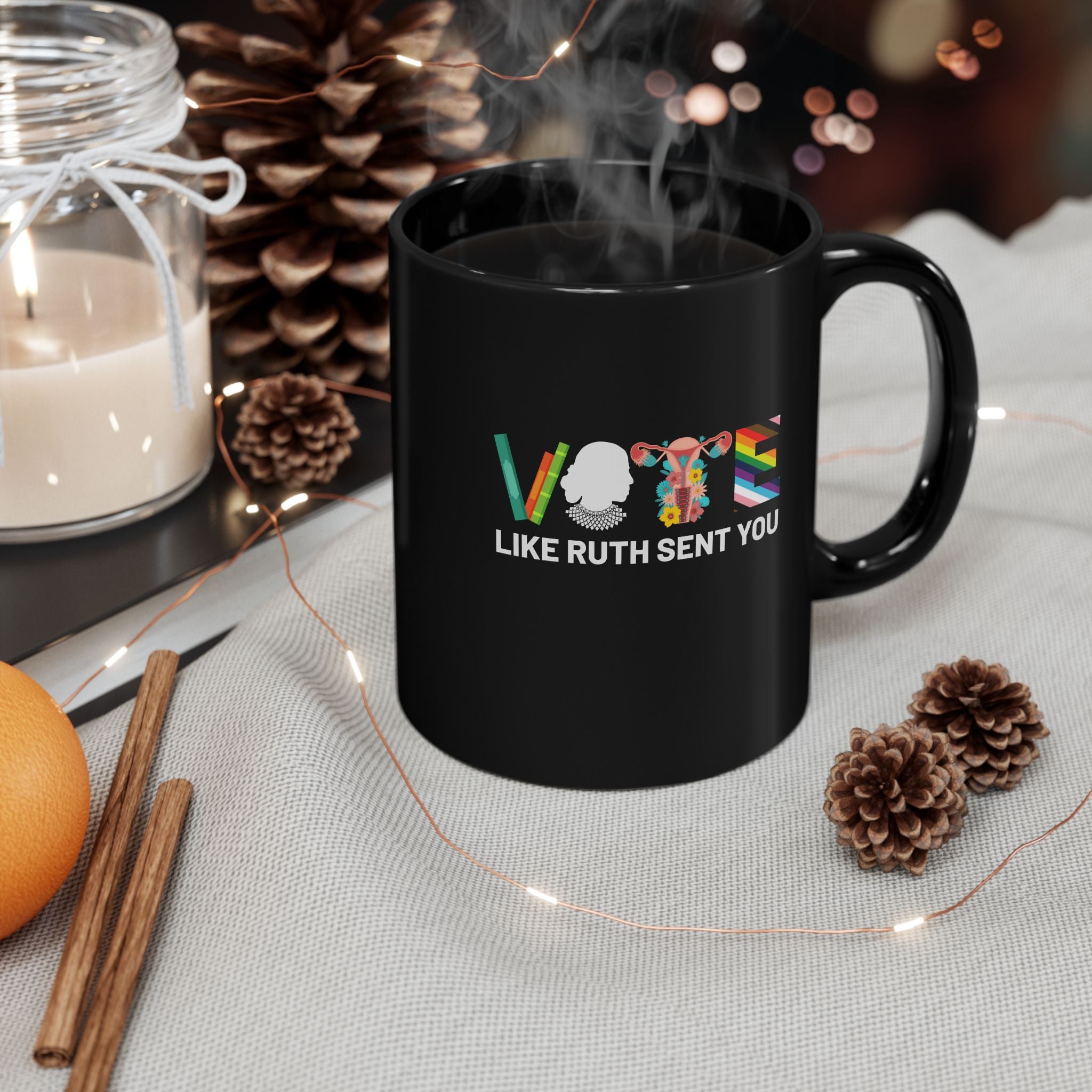 Vote like Ruth sent you Uterus Feminist Lgbt Retro Coffee Mug