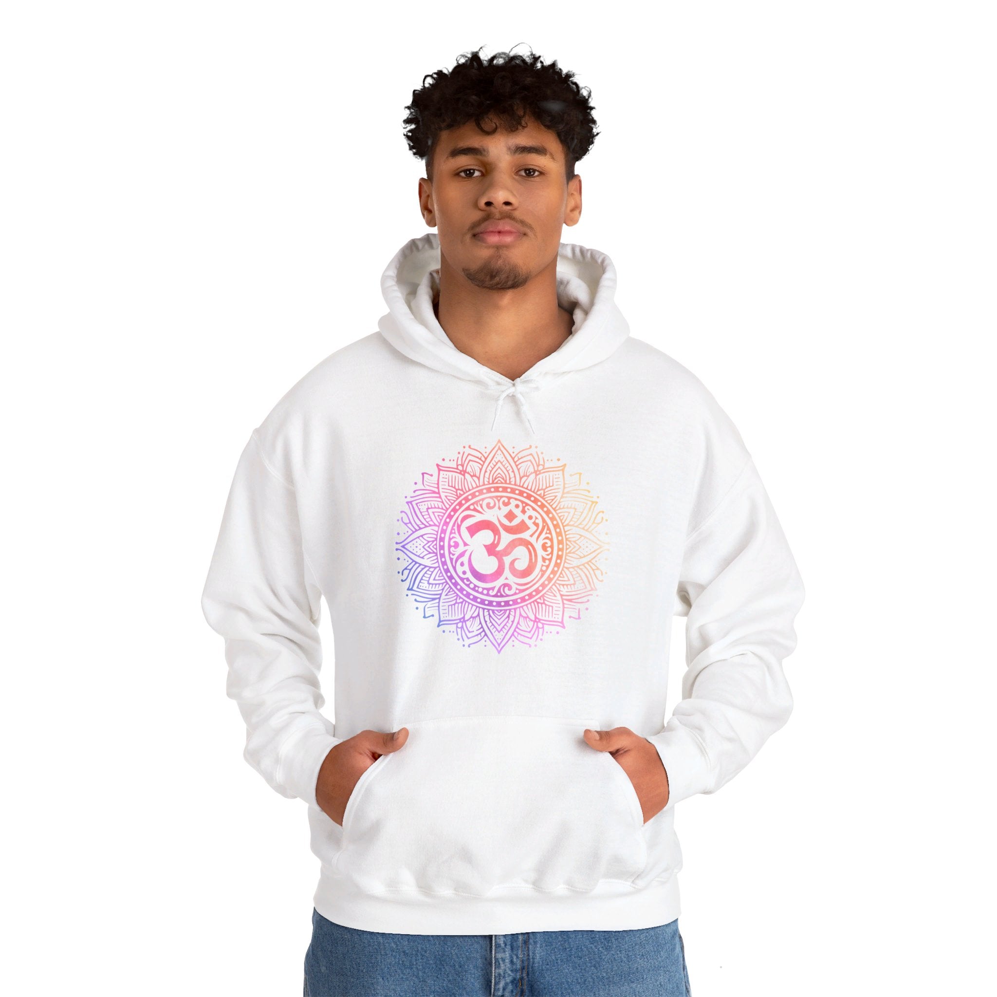 Sri Ohm Mandala Hoodie Om Yoga Meditation Spiritual Shirt Sacred Geometry Boho Unisex Hooded Flleece Sweatshirt