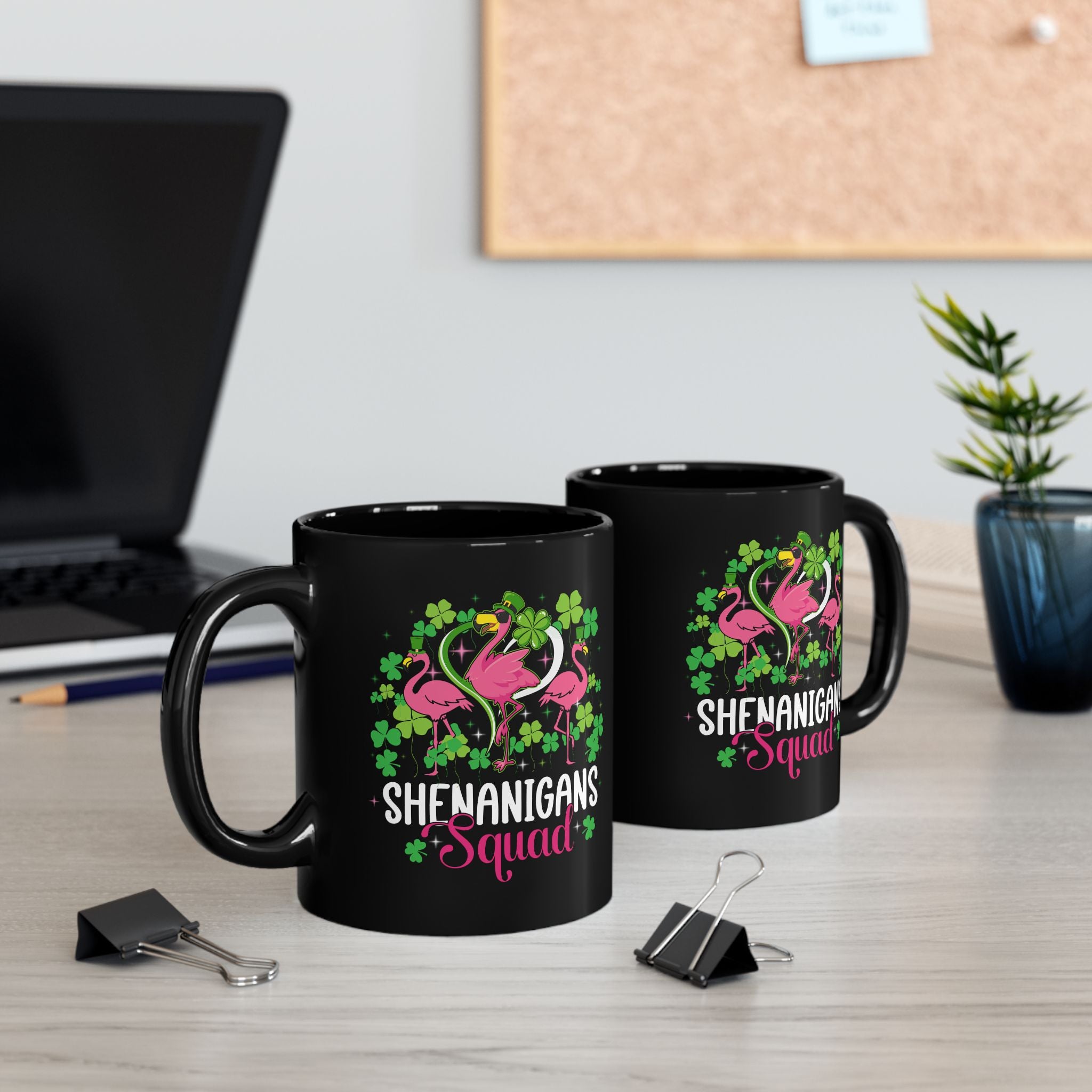 Shenanigan Squad Irish Flamingo Coffee Mug,  St Patricks Day Bird Animal Mug, Coffee Lover Gifts, Flamingo Lover Gift, Flamingo Gifts