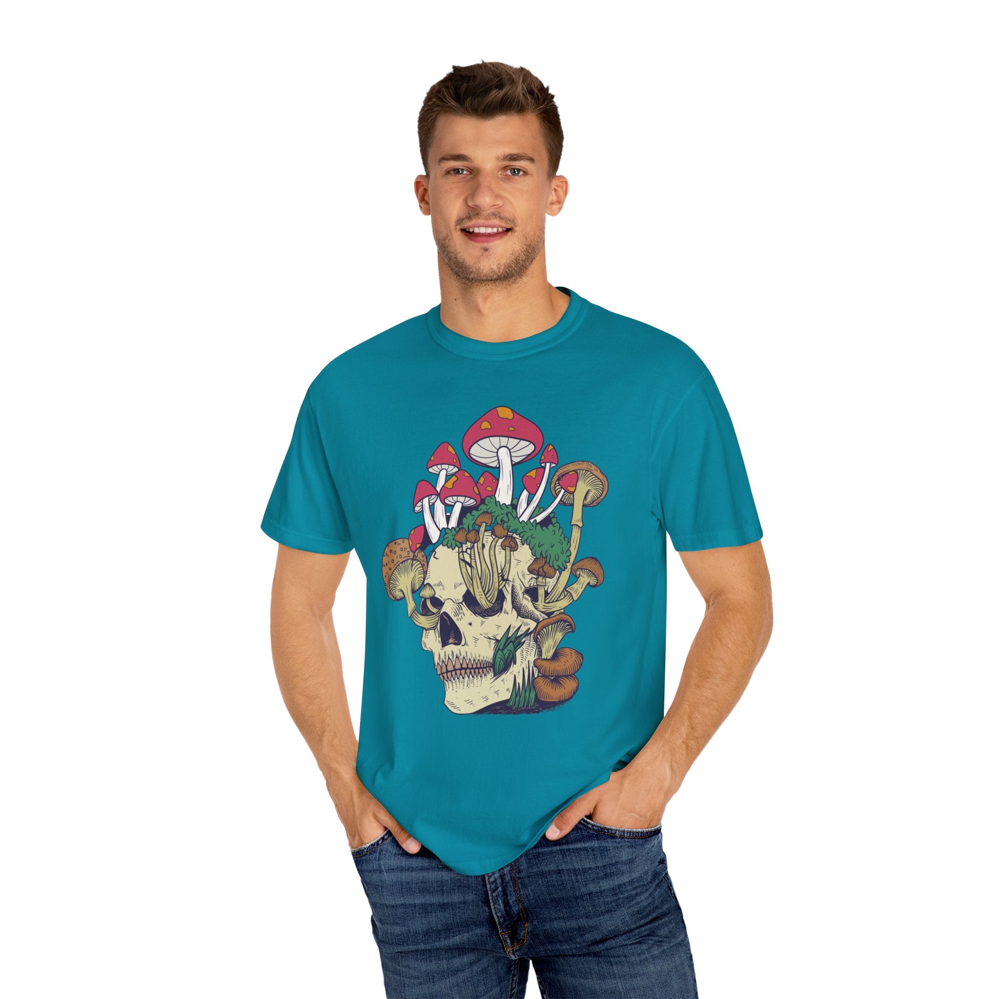 Mushroom Shirt, Skull Shirt, Skeleton Shirt, Mushroom Tshirt, Botanical Shirt, Cottagecore Shirt, Magic Mushroom, Skeleton Crewneck, Gardening Shirt