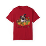 Fall Pug Shirt, Pugkin Season Shirt, Leopard Print Pumpkin T-shirt, Cute Dog Lover Graphic Tee, Halloween Party Gift Tshirt