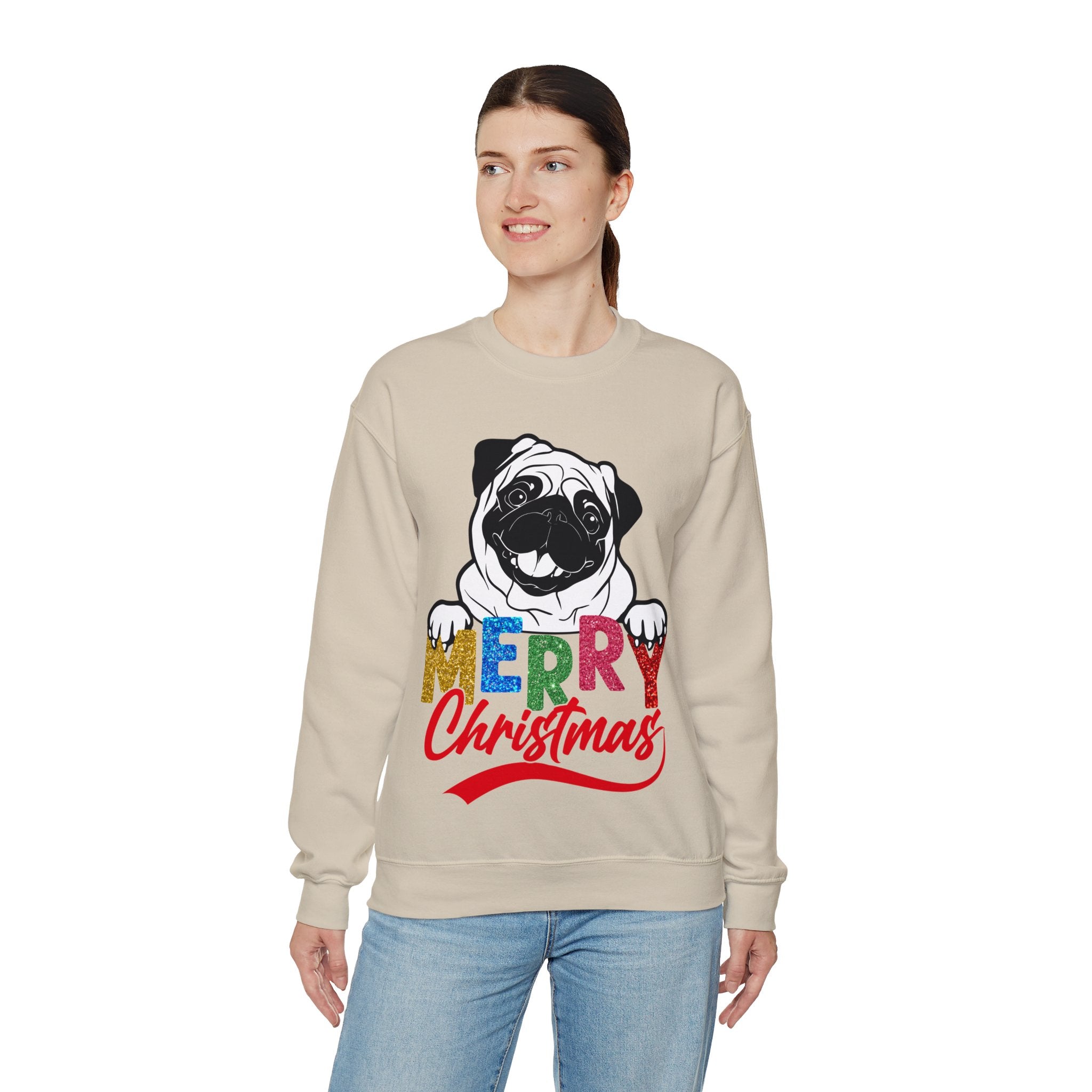 Christmas Pug Sweatshirt, Funny Pug Christmas Sweatshirt, Dog Lover Gift, Pug Mom Sweatshirt, Dog Mom Shirt