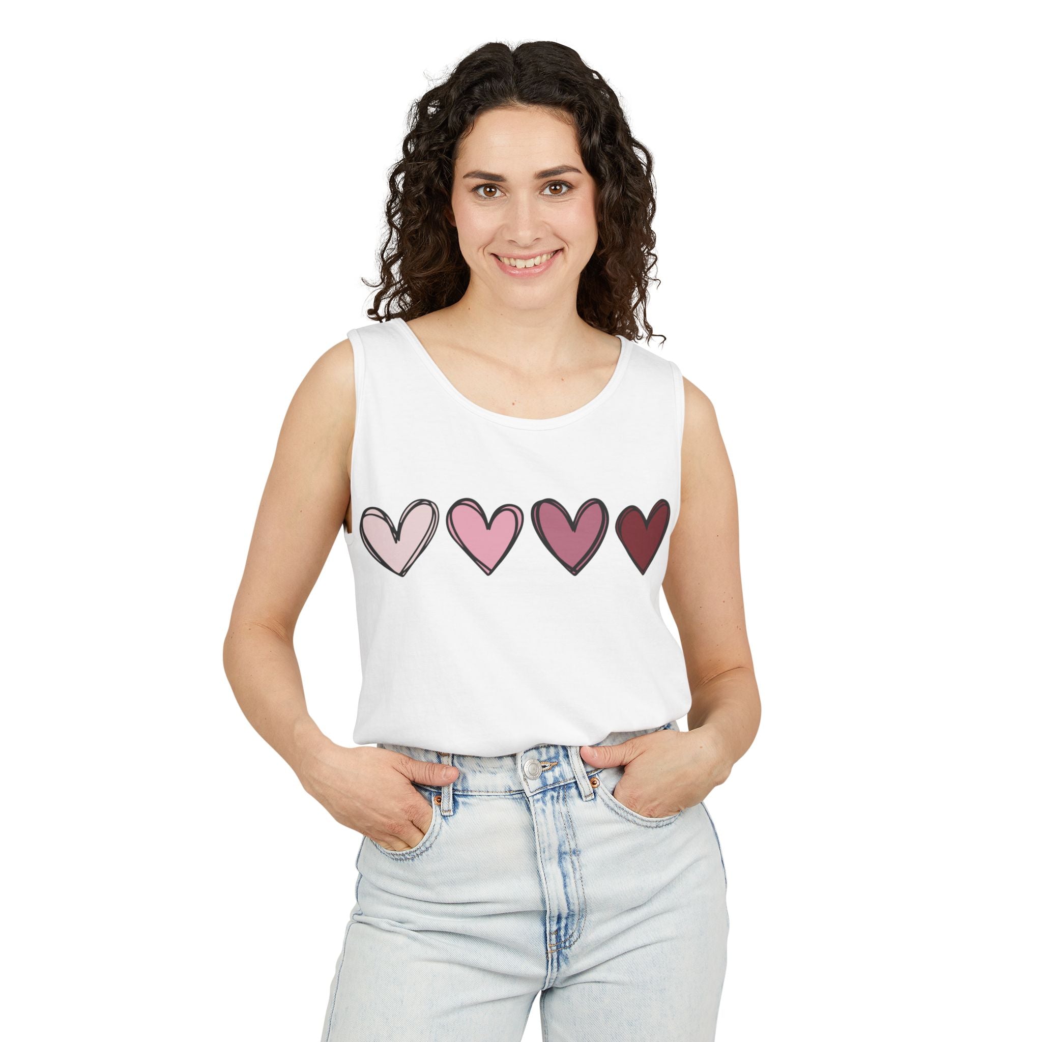 Valentine Double Heart Tank Top, Cute Valentine Shirt, Valentine Tank Top, Vintage Valentine Shirt, Love Heart Tee