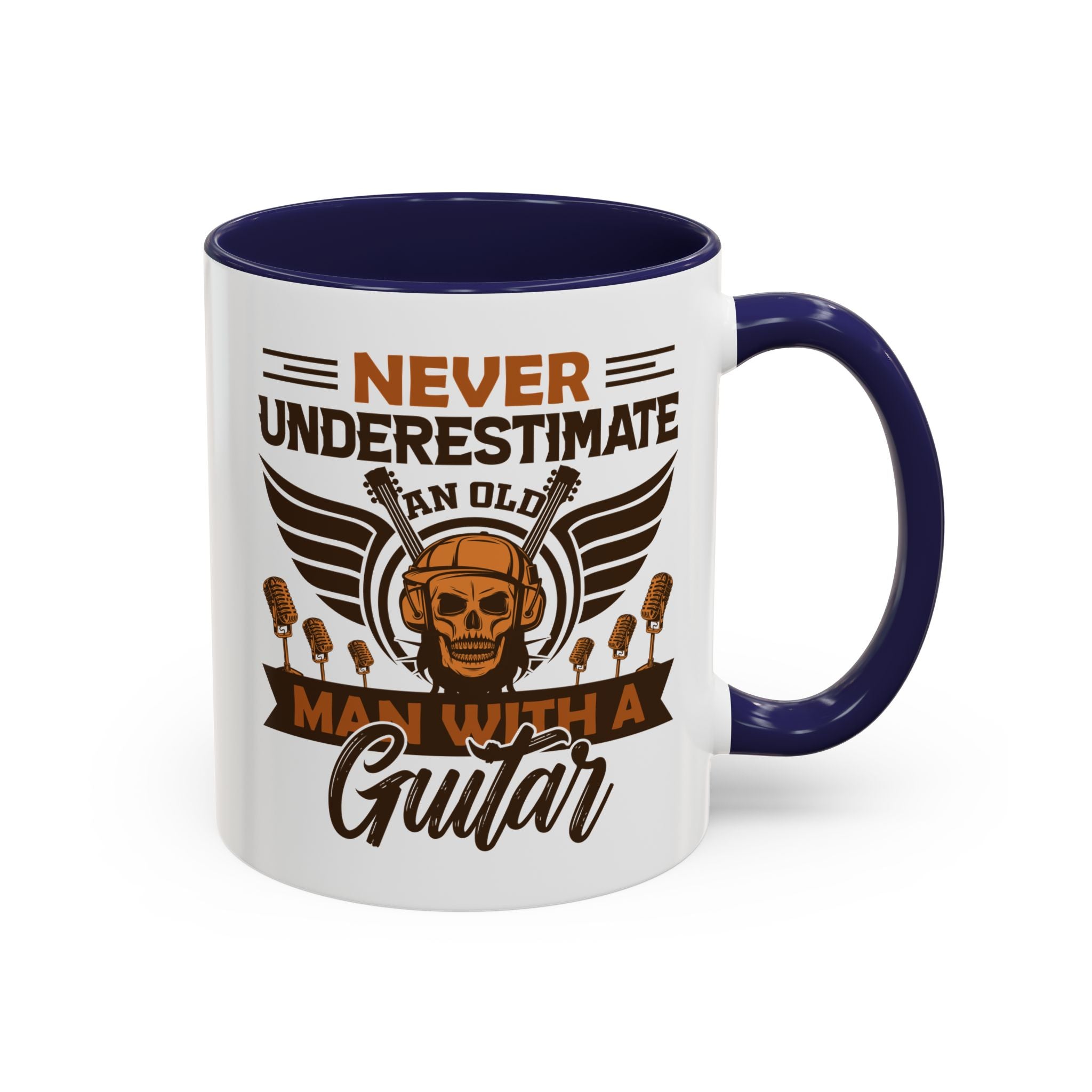 Never Underestimate an Old Man With a Guitar Mug, Guitar Coffee Mug, Funny Guitar Coffee Cup, Guitar Player Gifts, Guitar Dad Grandpa Presents