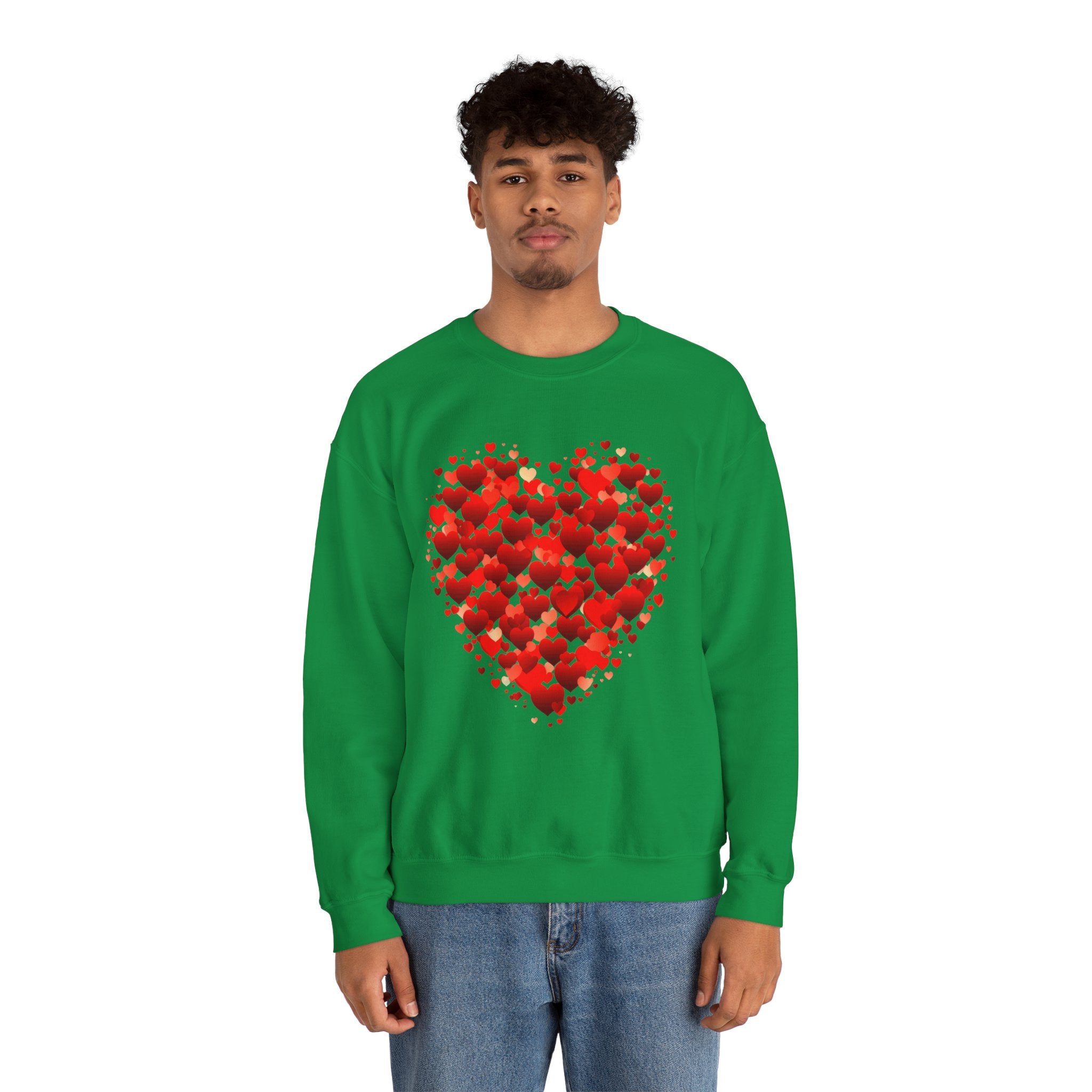 Valentines Day Cute Heart Sweatshirt, Valentines Shirt, Valentines Double Heart Sweatshirt, Red Heart Sweater, Valentines Love Shirt, Love Sweater