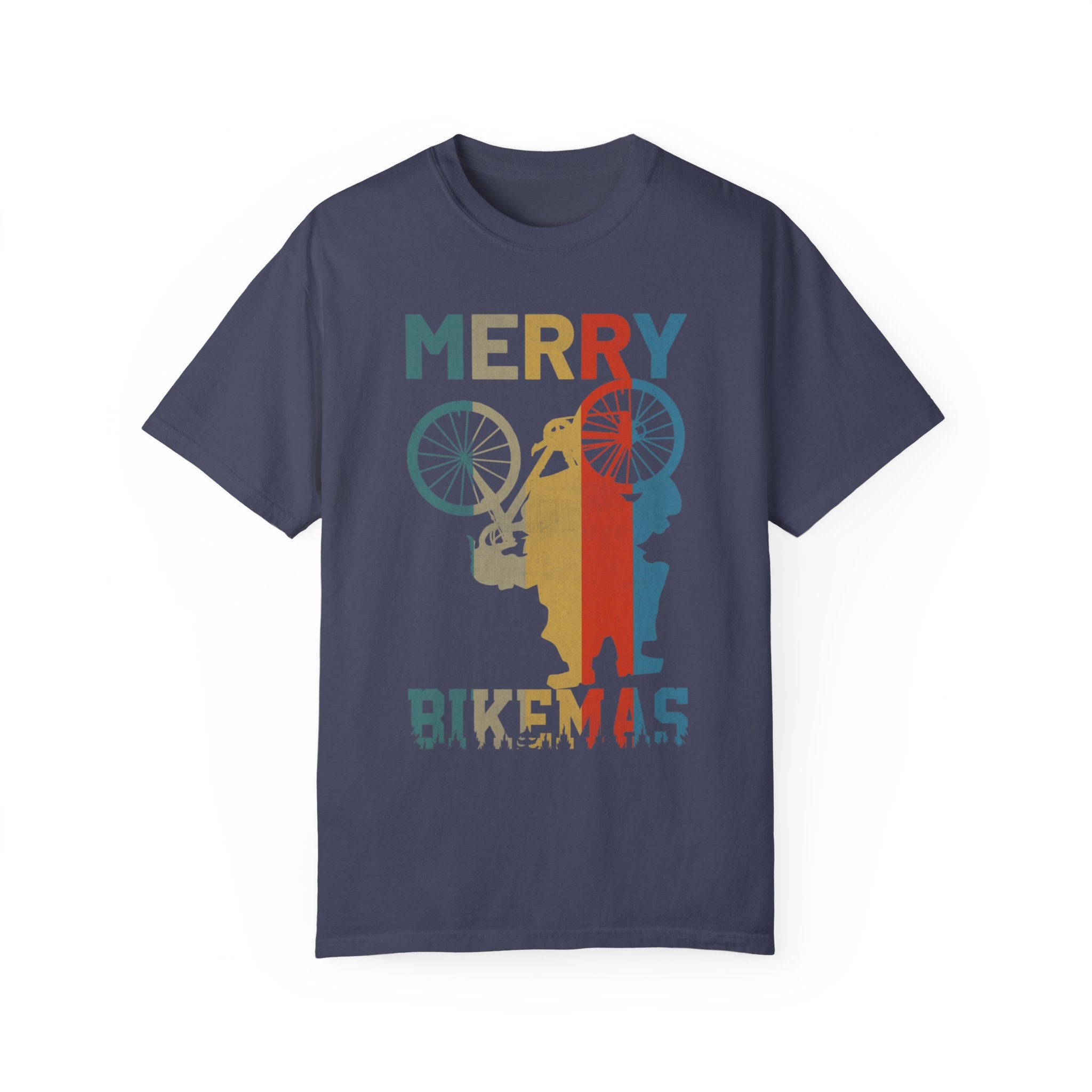 Retro Vintage Christmas Cyclist Shirt, Merry Bikemas Tshirt, Christmas shirt, Holiday shirt, Holiday Gifts