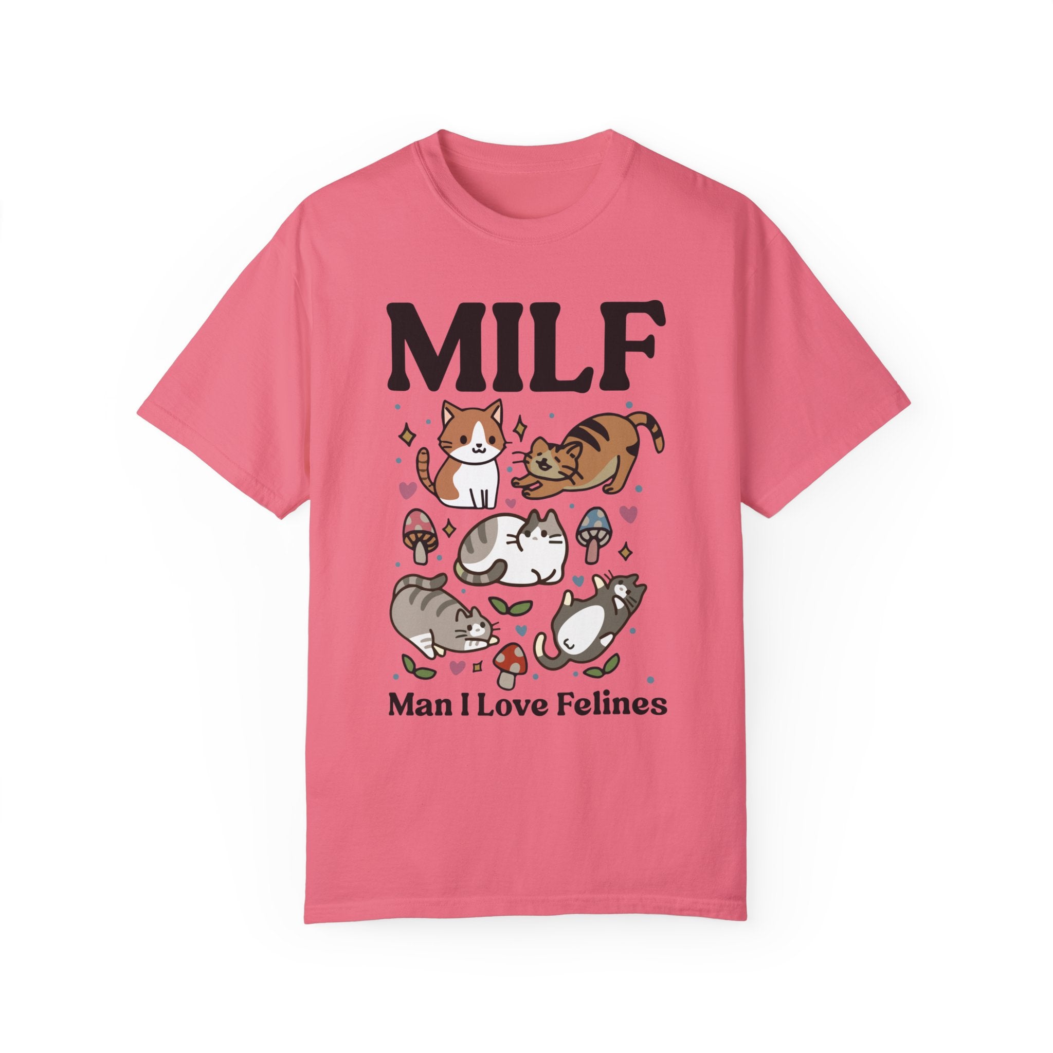 Retro Feline Tshirt, Funny MILF Cat Shirt, Cottagecore kitty Tee, UNISEX T-shirt, Man I love Felines Shirt, Girlfriend gift