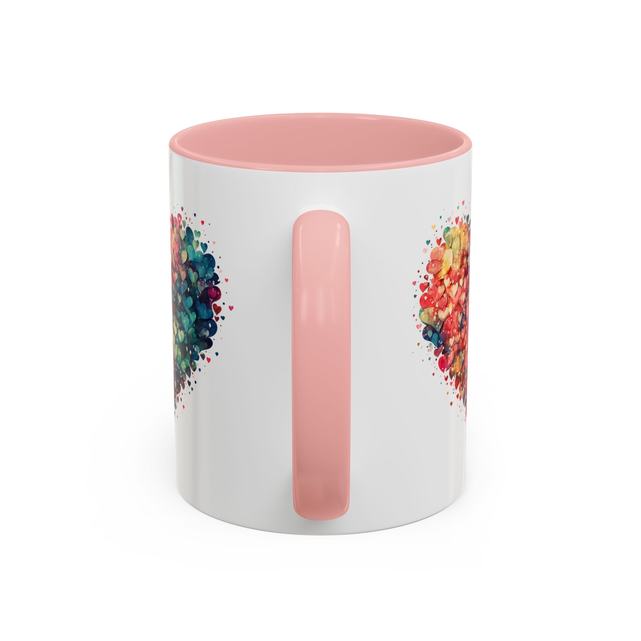 Watercolor Heart Coffee Mug, Heart Mug, Two-Tone Coffee Mugs, 11oz & 15oz Mug, Watercolor Heart Mug