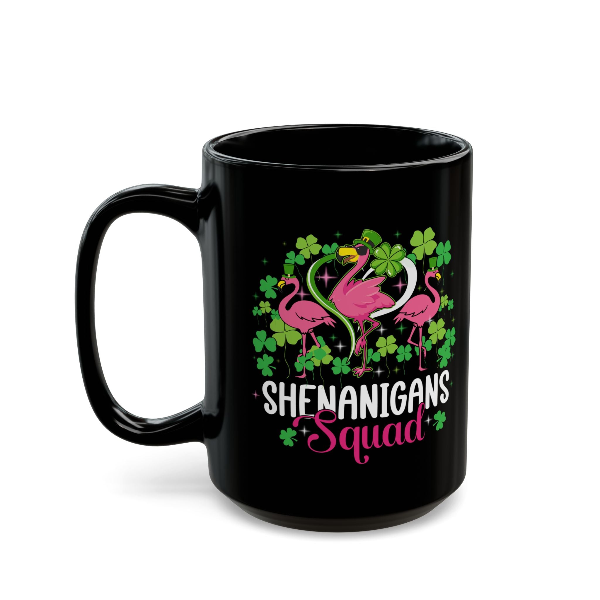 Shenanigan Squad Irish Flamingo Coffee Mug,  St Patricks Day Bird Animal Mug, Coffee Lover Gifts, Flamingo Lover Gift, Flamingo Gifts