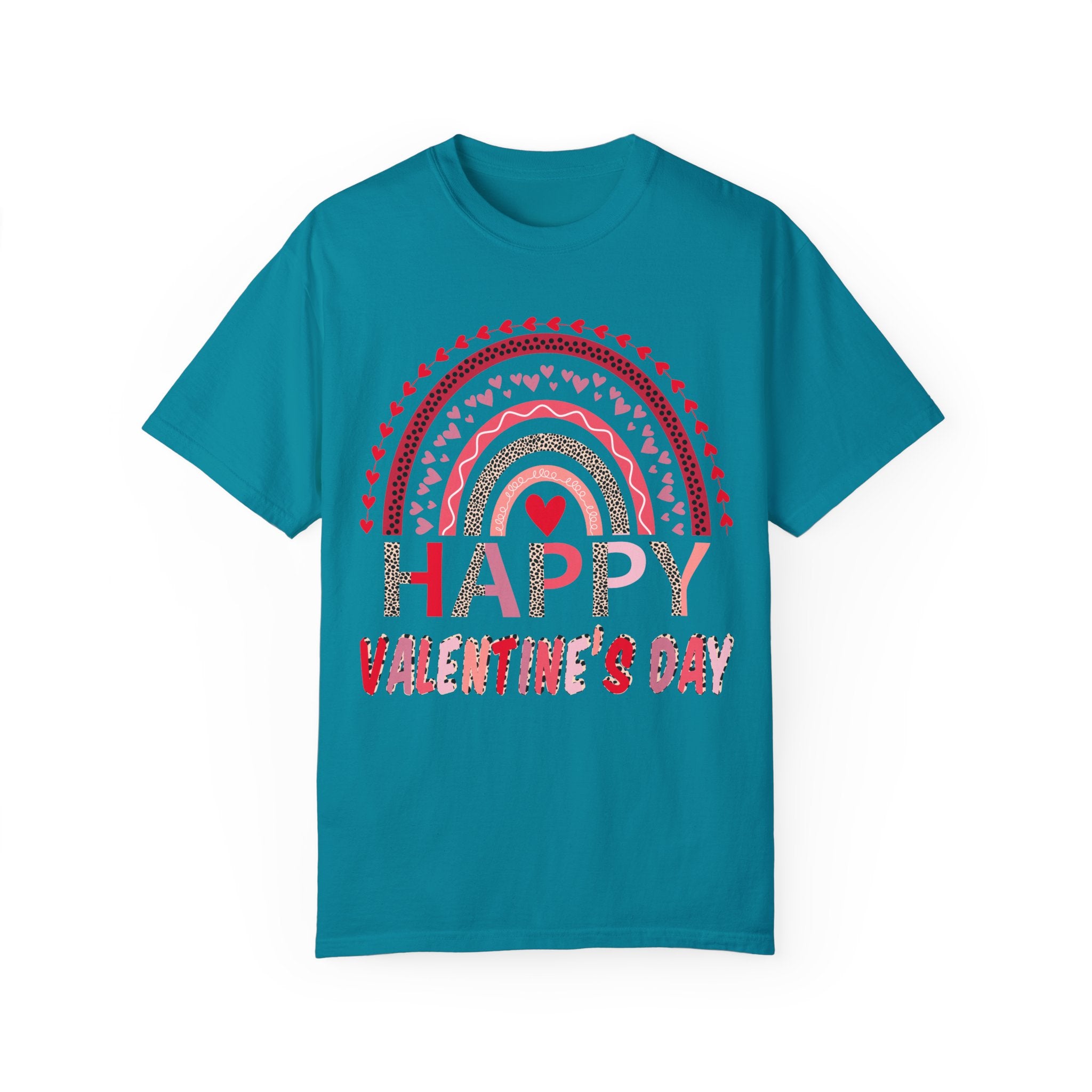 Leopard Rainbow Valentines Day Shirt, Happy Valentines Day Tshirt, Valentines Shirt, Gift for Couples Shirt, Couple Matching Shirt, Leopard Tee
